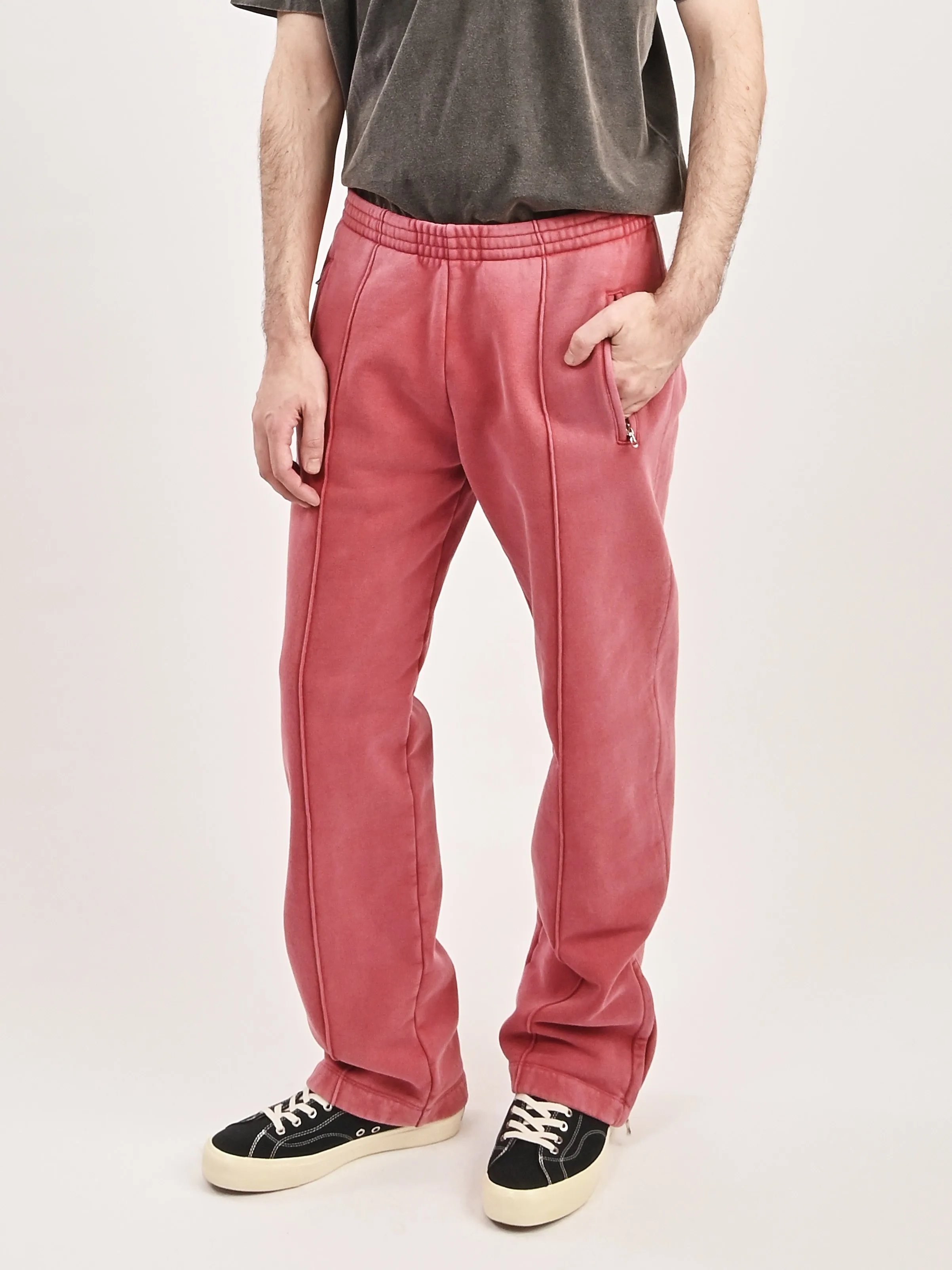 Red Sun Fade Hefty Fleece Track Pants