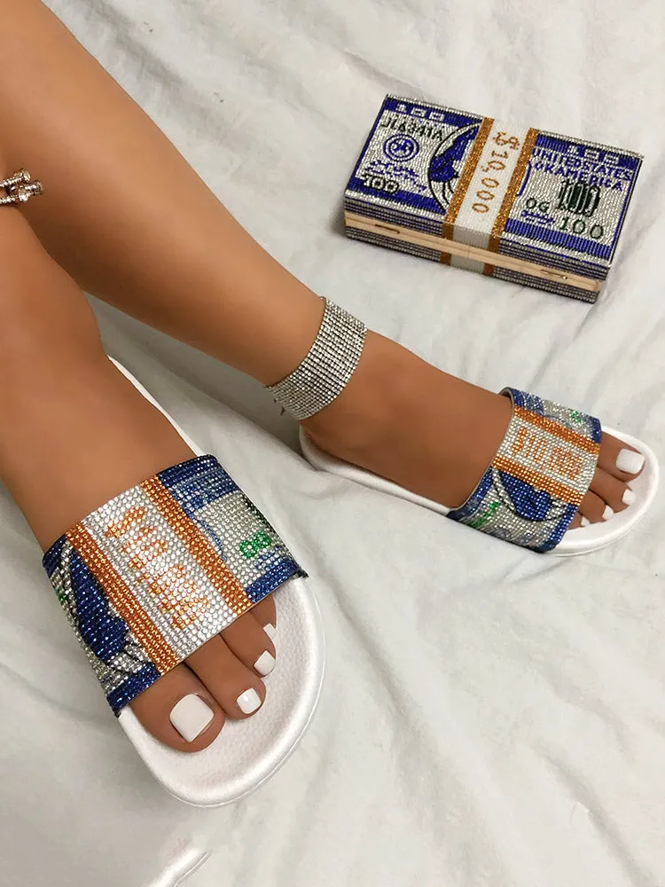 Rhinestone Dollar Slippers