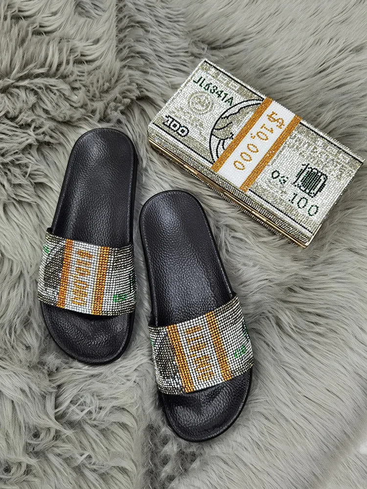 Rhinestone Dollar Slippers