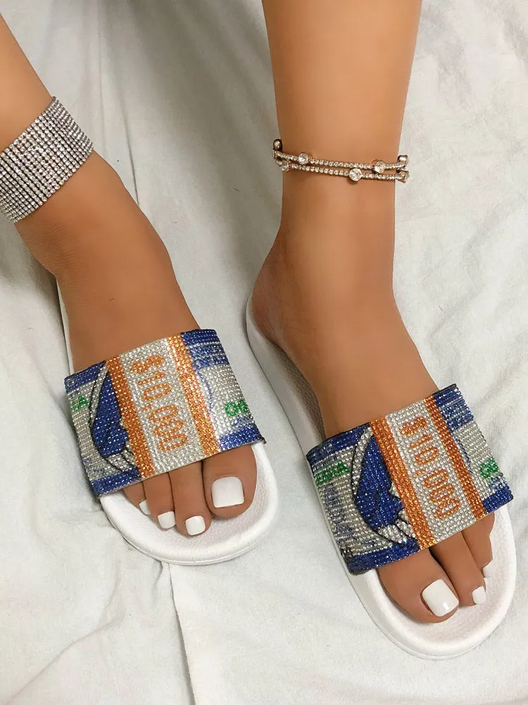 Rhinestone Dollar Slippers