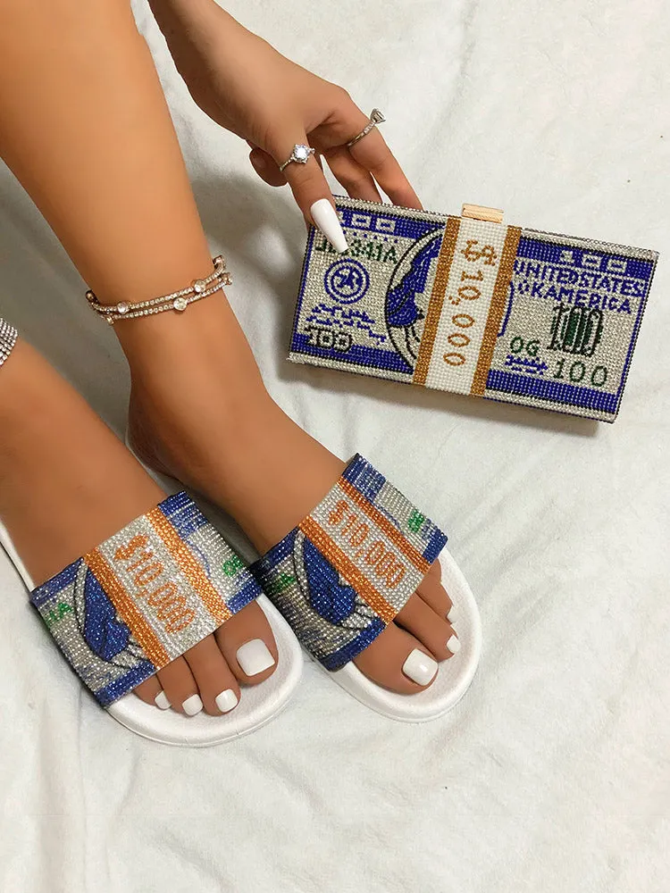 Rhinestone Dollar Slippers