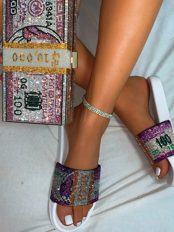 Rhinestone Dollar Slippers
