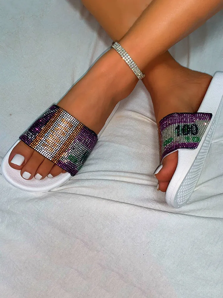 Rhinestone Dollar Slippers