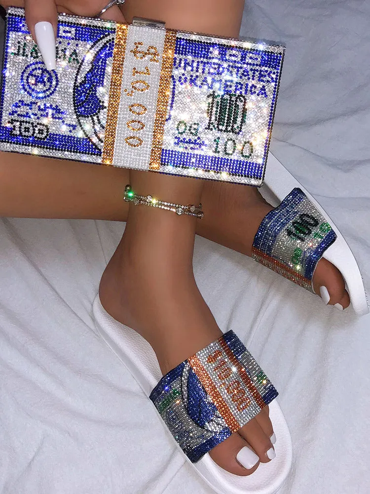 Rhinestone Dollar Slippers