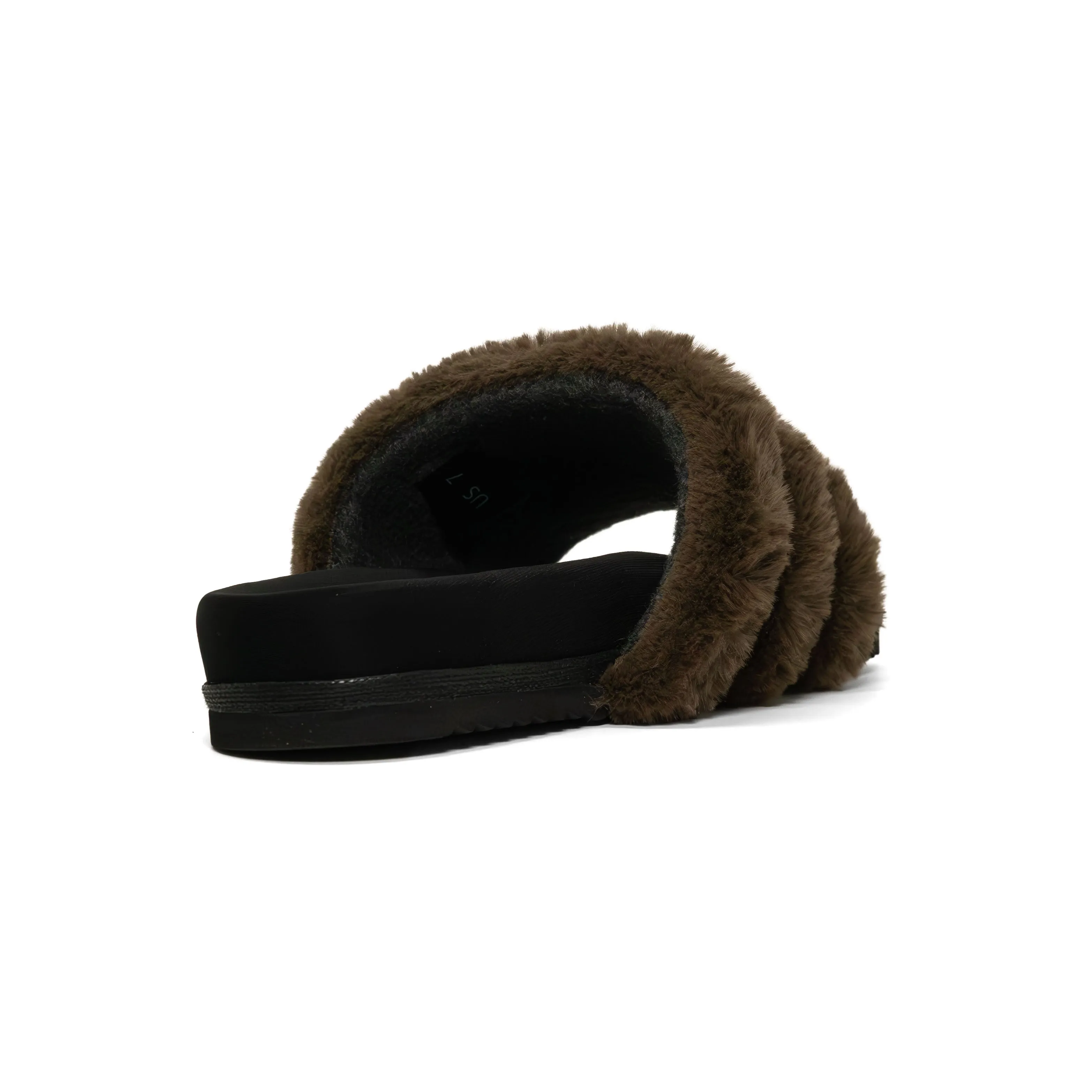 ROAM BUNNY SLIDER KHAKI FAUX FUR