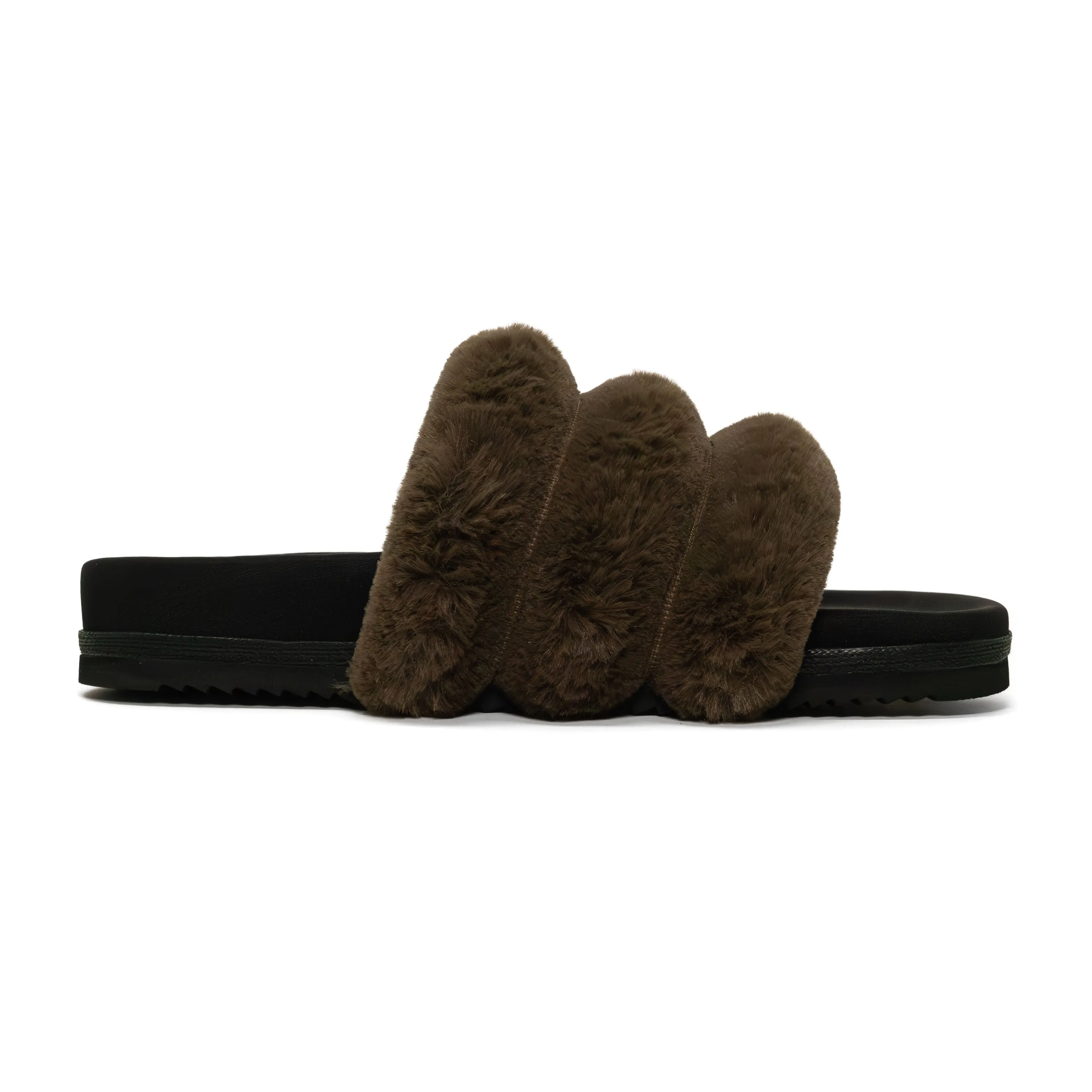 ROAM BUNNY SLIDER KHAKI FAUX FUR