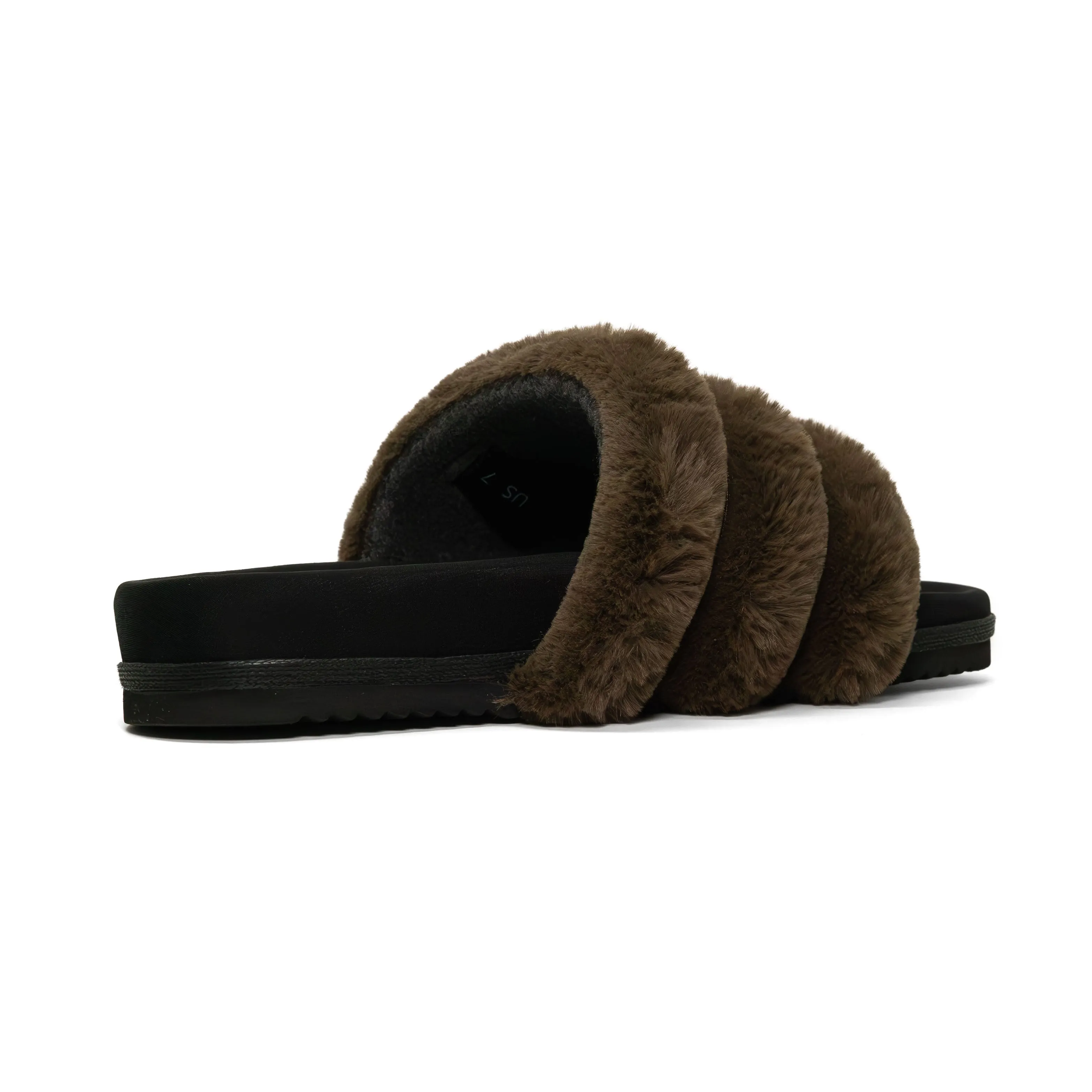 ROAM BUNNY SLIDER KHAKI FAUX FUR