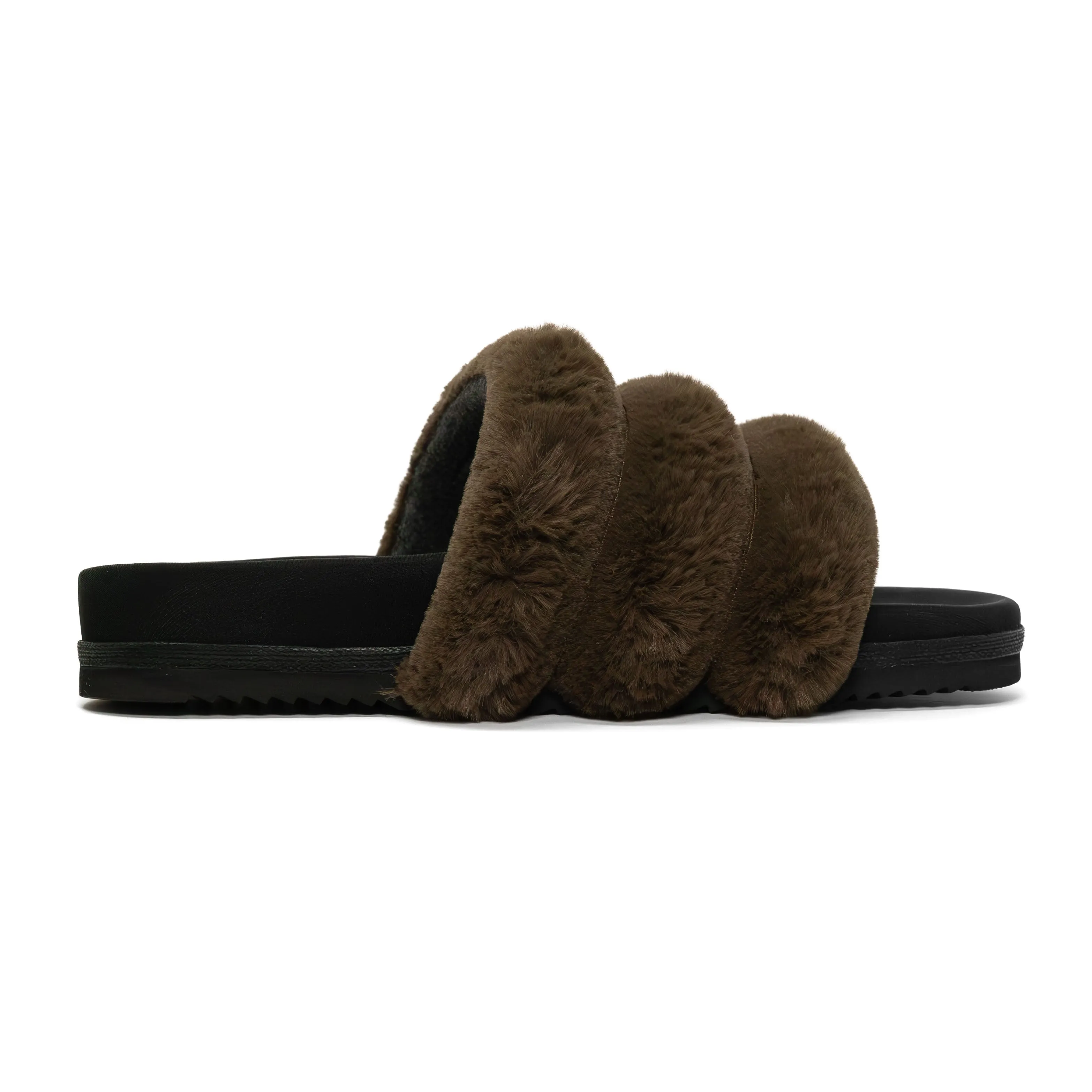 ROAM BUNNY SLIDER KHAKI FAUX FUR