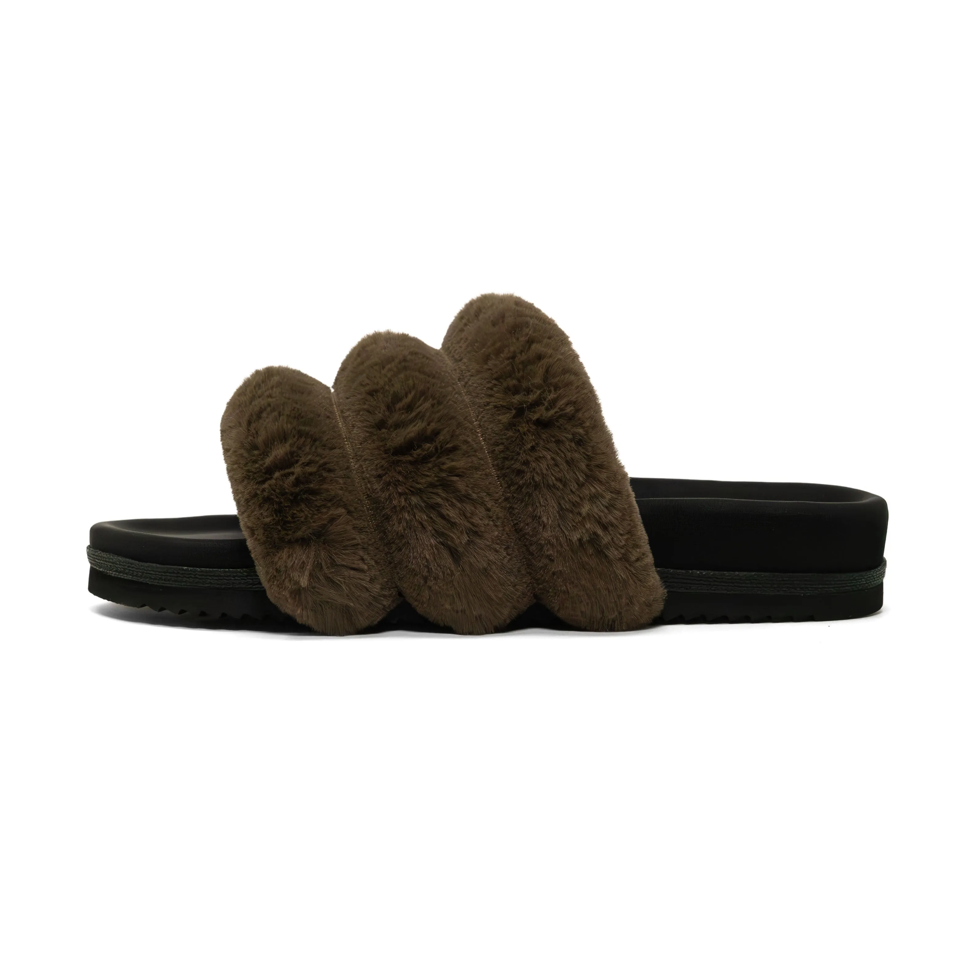 ROAM BUNNY SLIDER KHAKI FAUX FUR