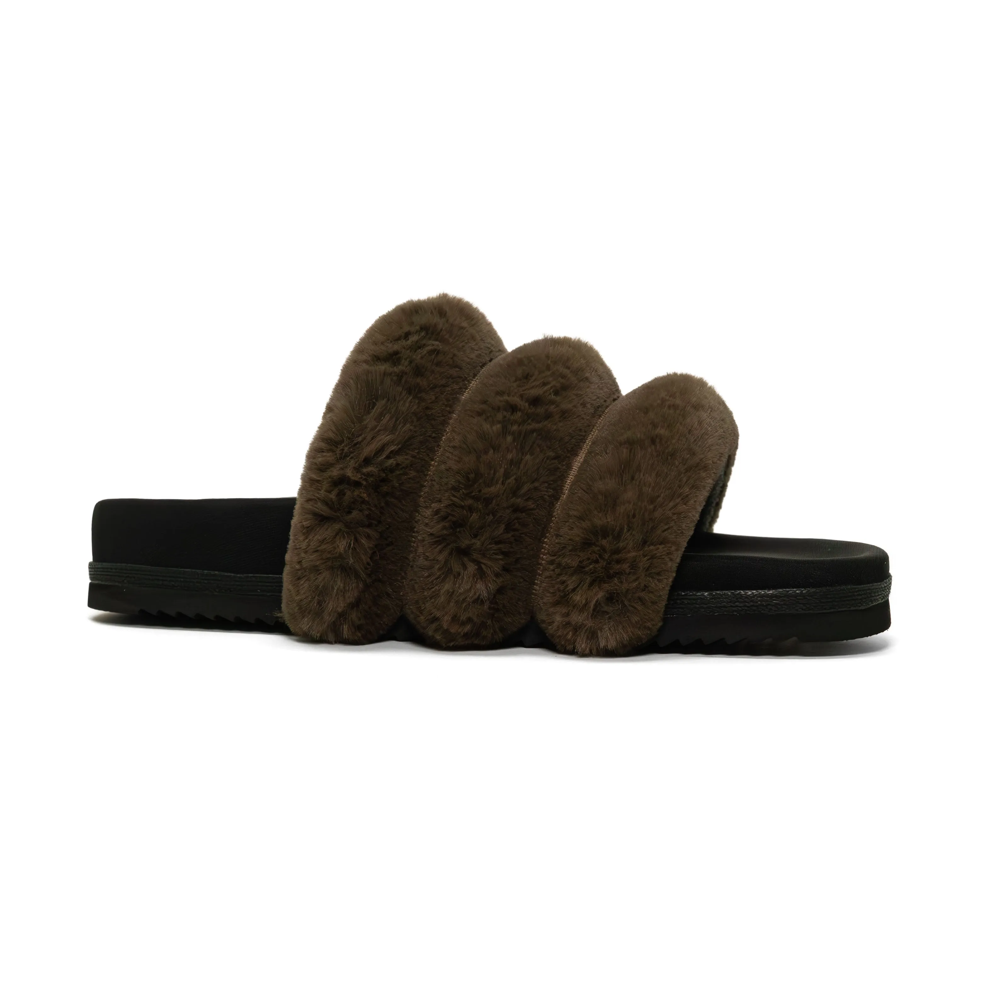 ROAM BUNNY SLIDER KHAKI FAUX FUR