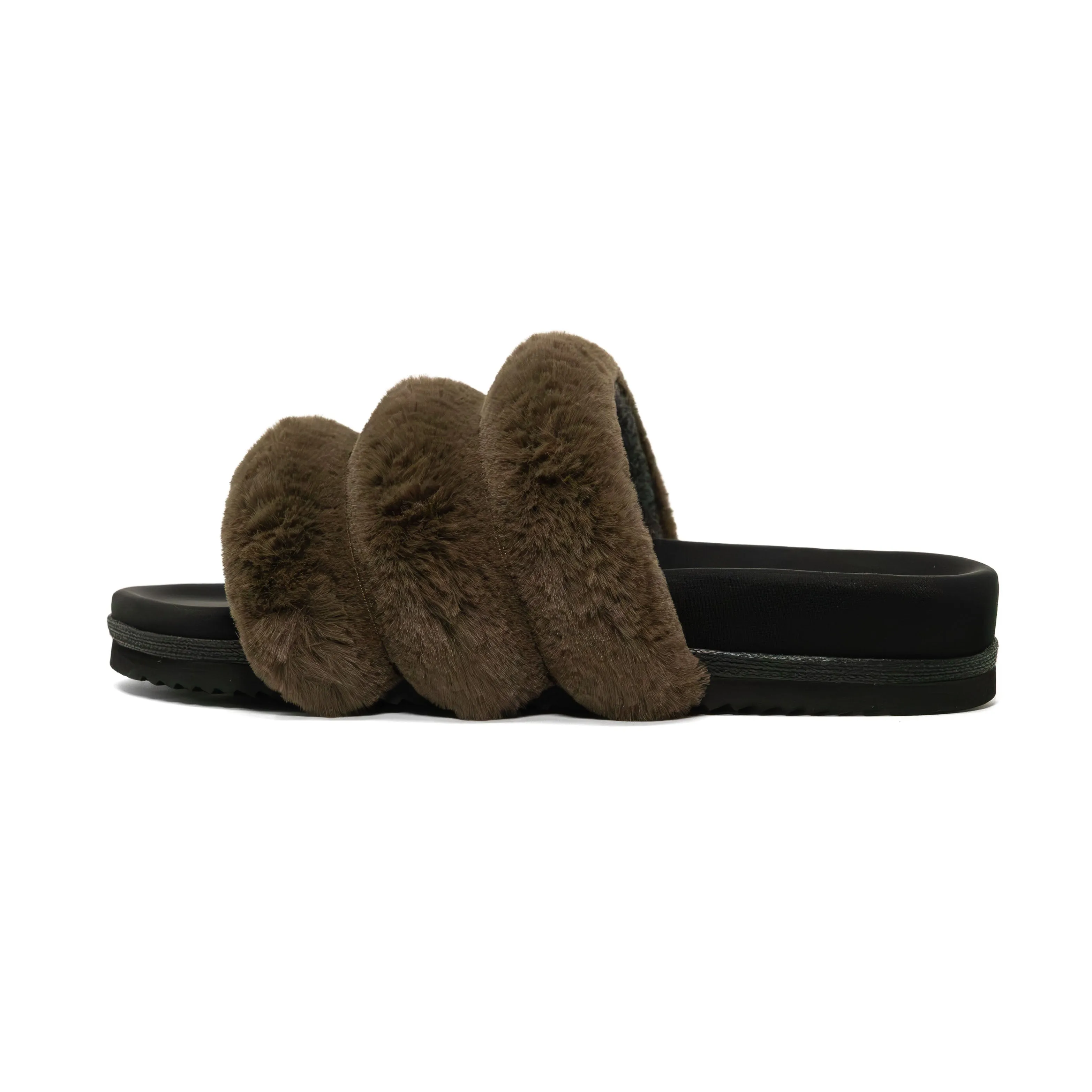 ROAM BUNNY SLIDER KHAKI FAUX FUR