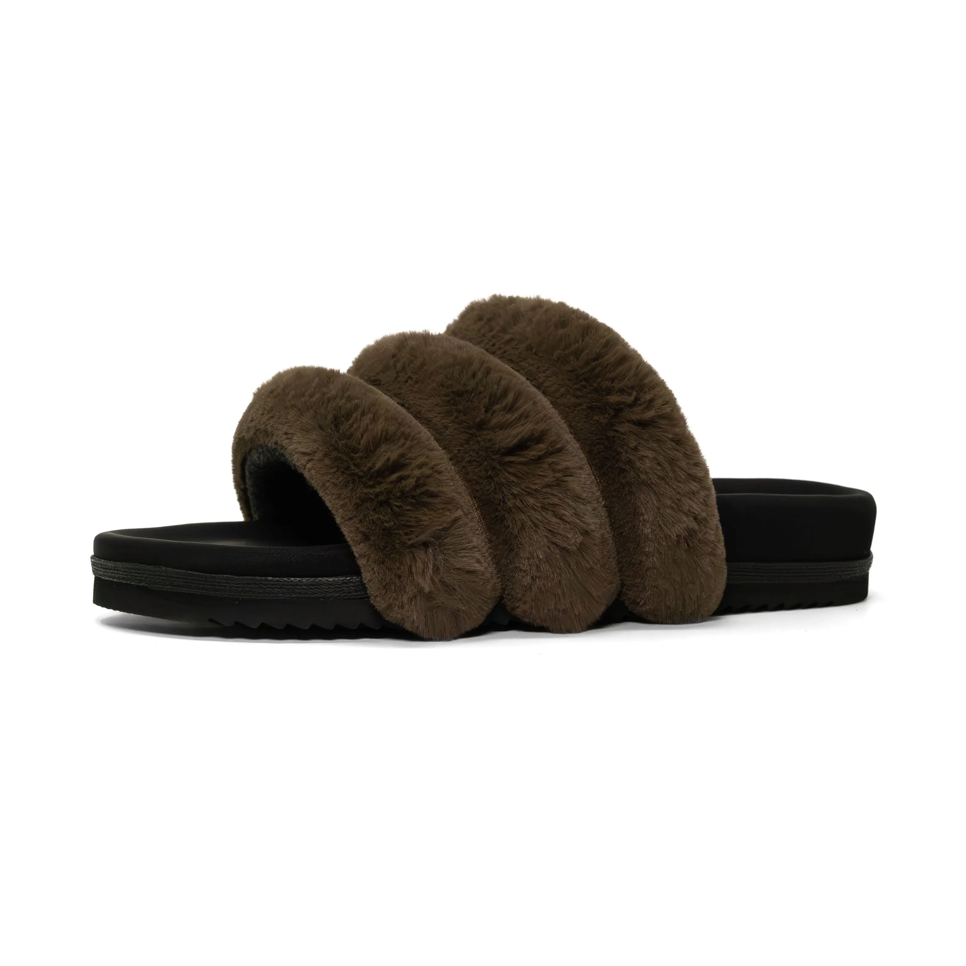 ROAM BUNNY SLIDER KHAKI FAUX FUR