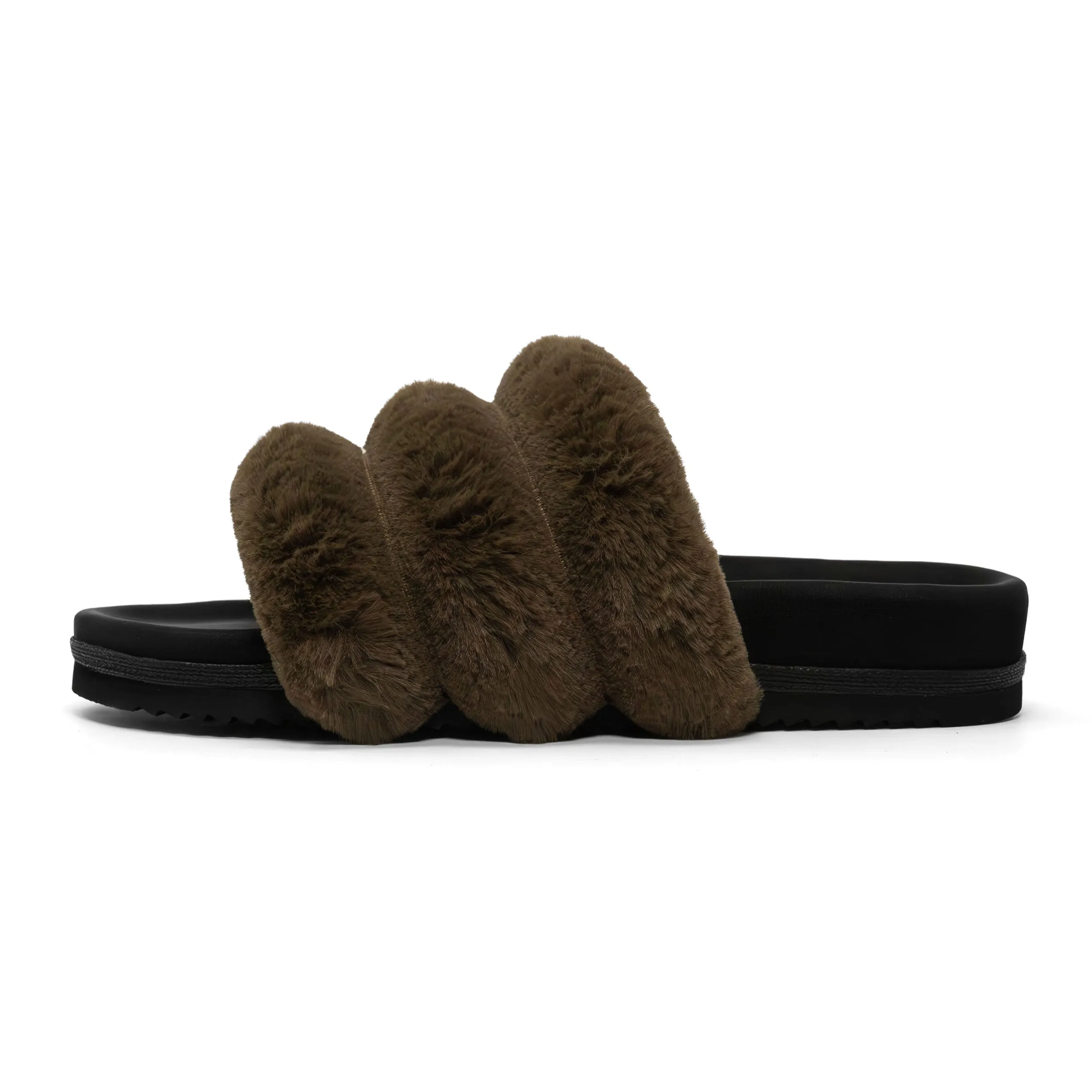 ROAM BUNNY SLIDER KHAKI FAUX FUR