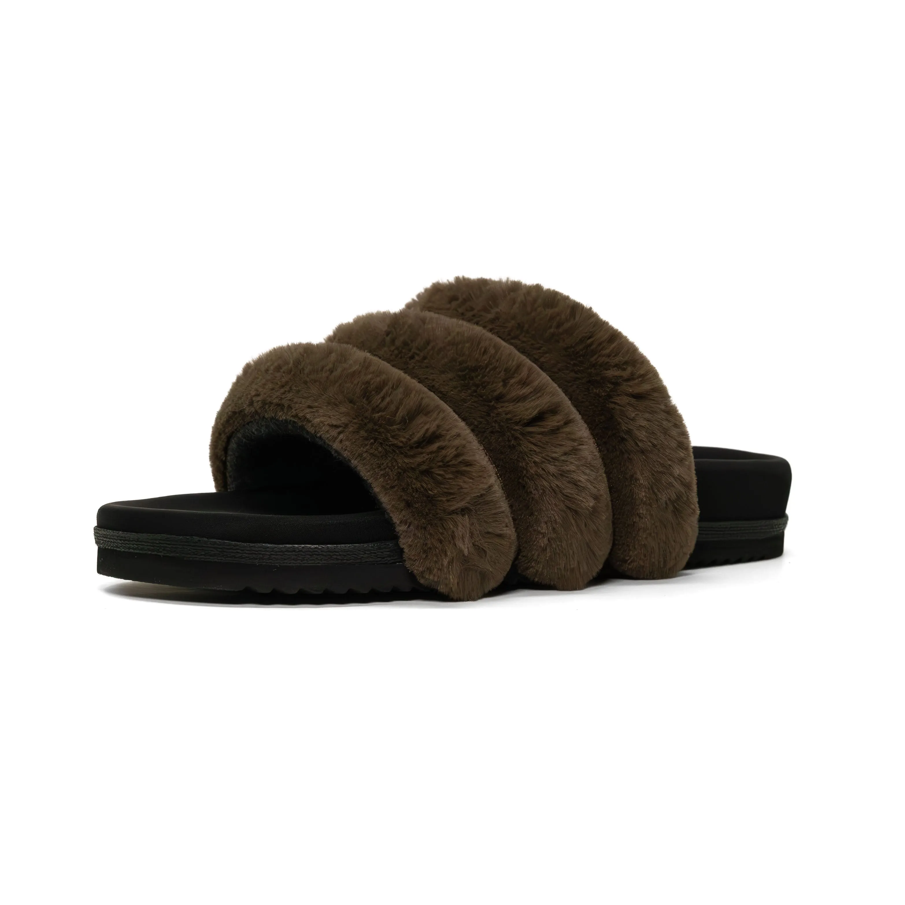 ROAM BUNNY SLIDER KHAKI FAUX FUR
