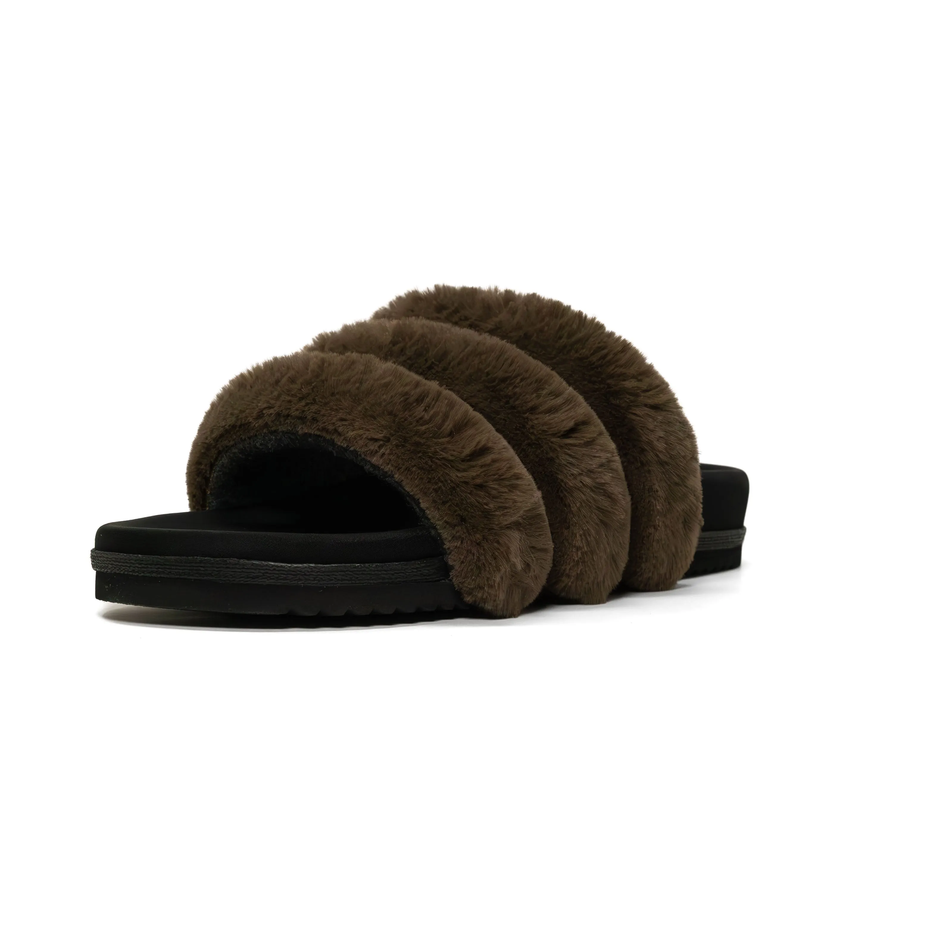 ROAM BUNNY SLIDER KHAKI FAUX FUR