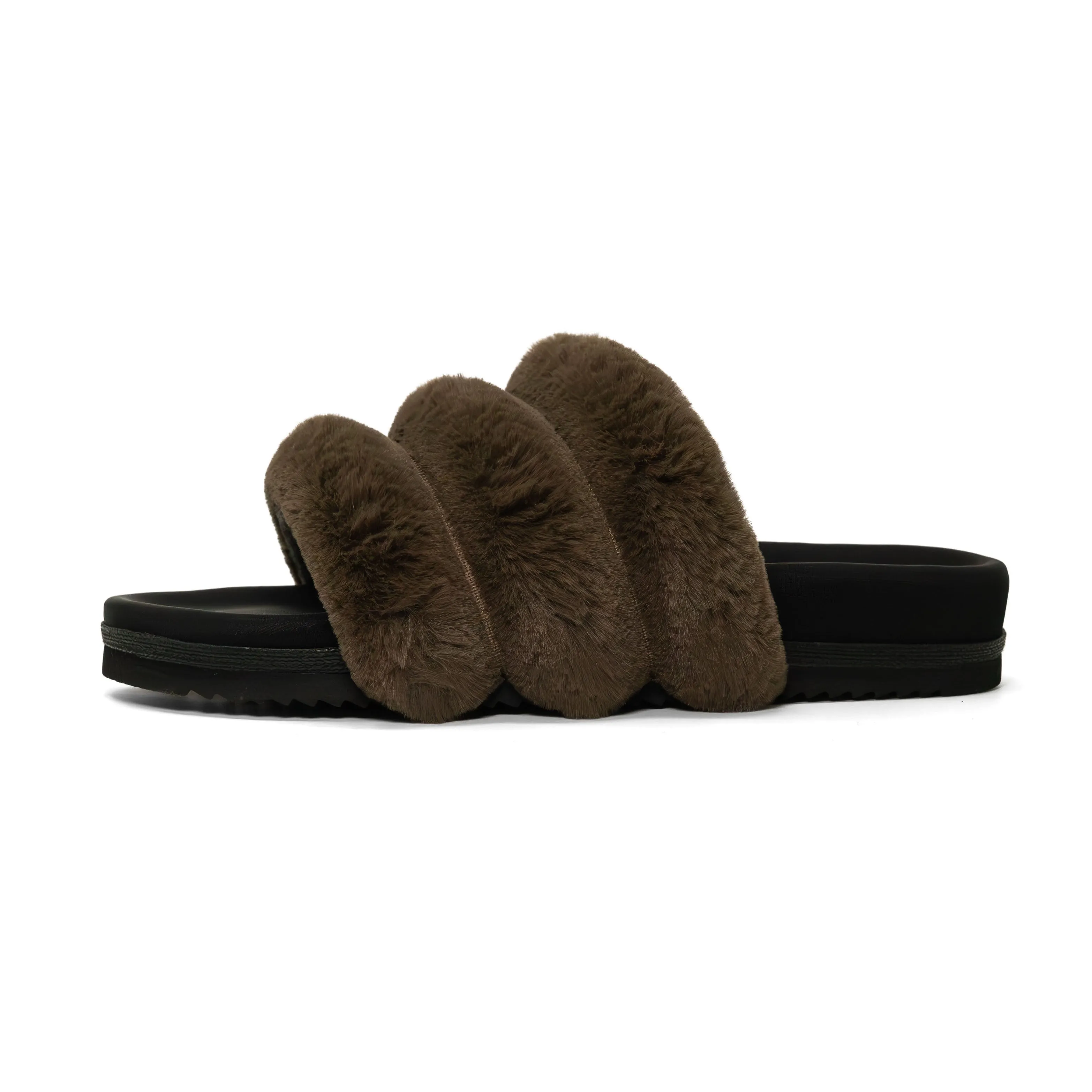 ROAM BUNNY SLIDER KHAKI FAUX FUR