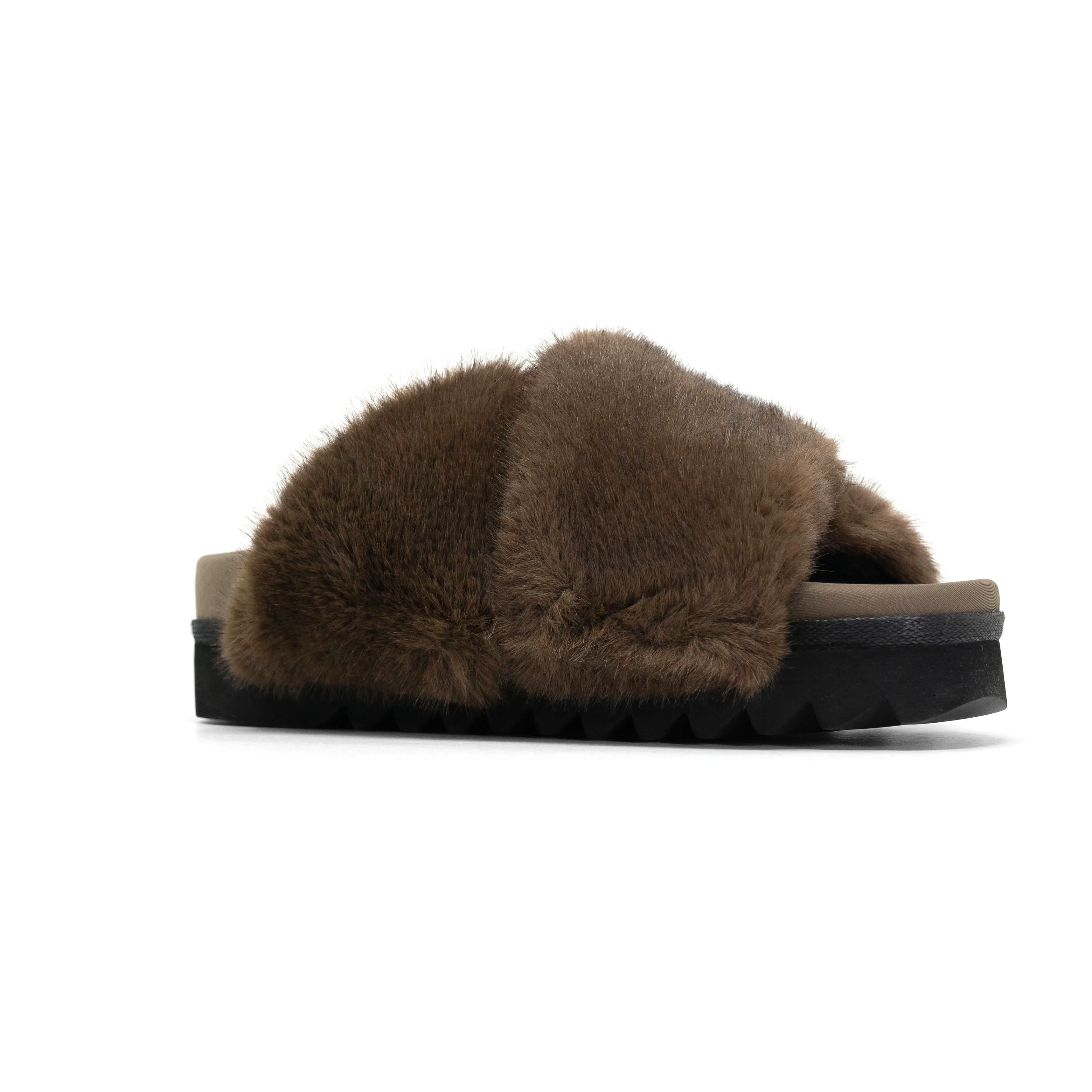 ROAM CLOUD SLIPPERS TAUPE FAUX FUR