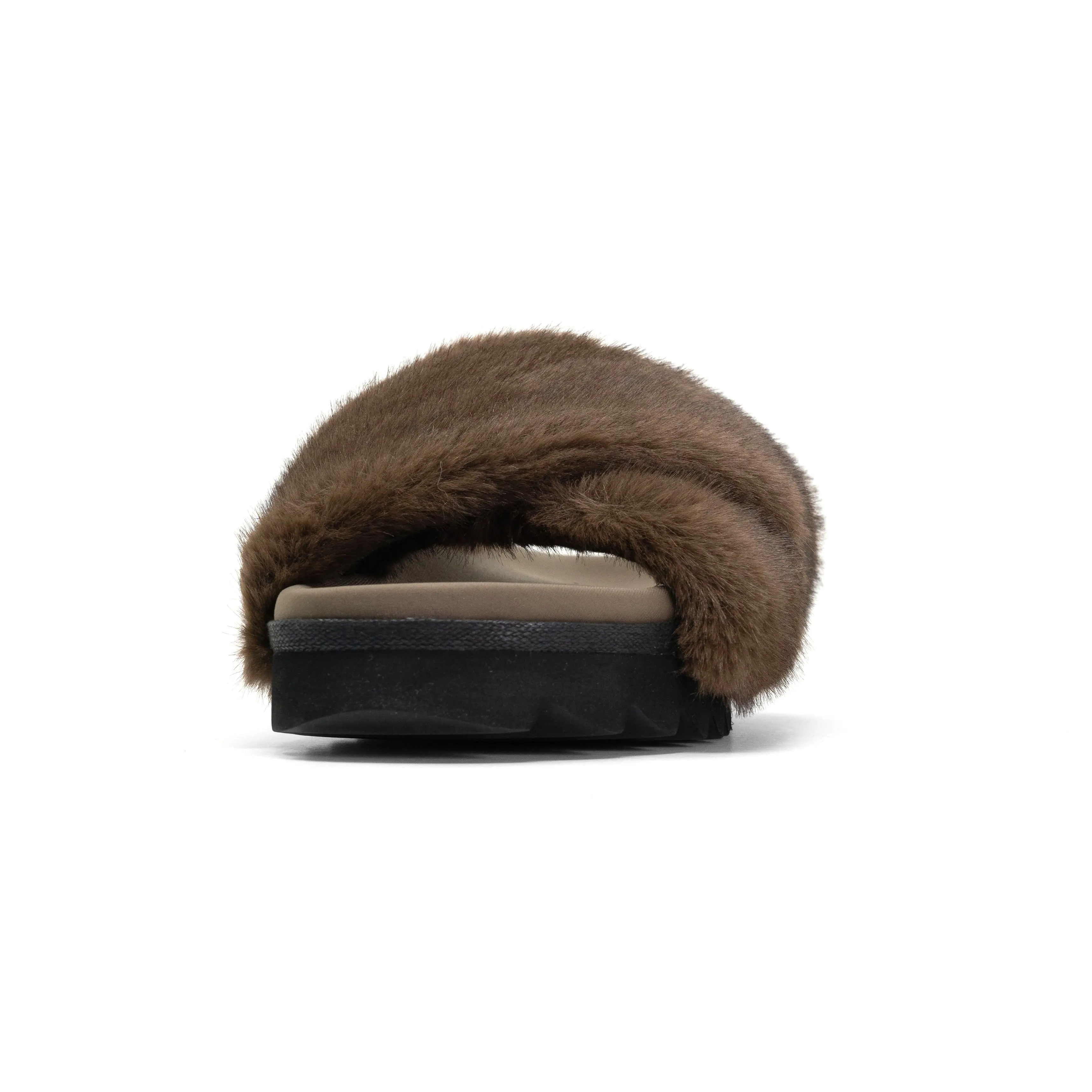 ROAM CLOUD SLIPPERS TAUPE FAUX FUR