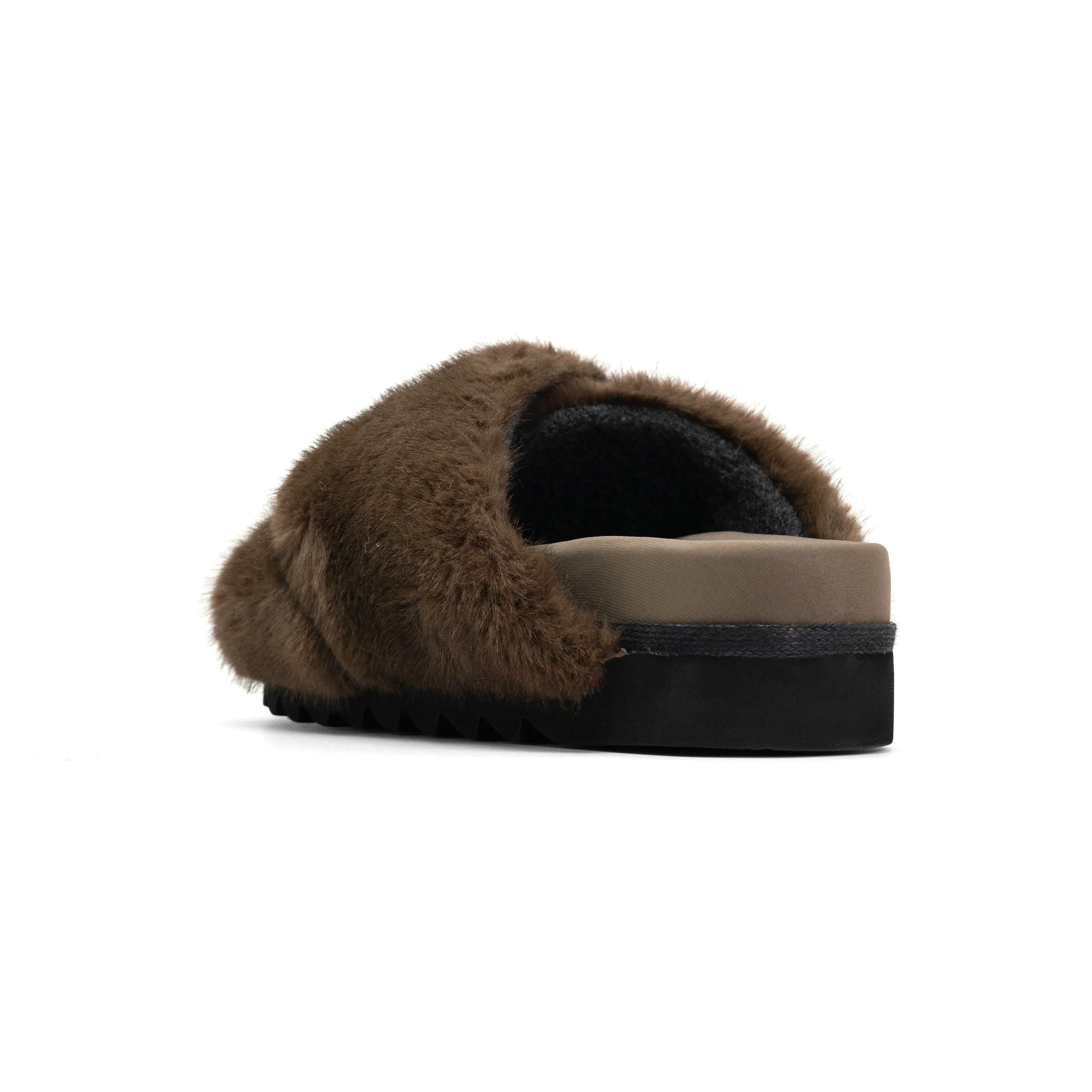 ROAM CLOUD SLIPPERS TAUPE FAUX FUR