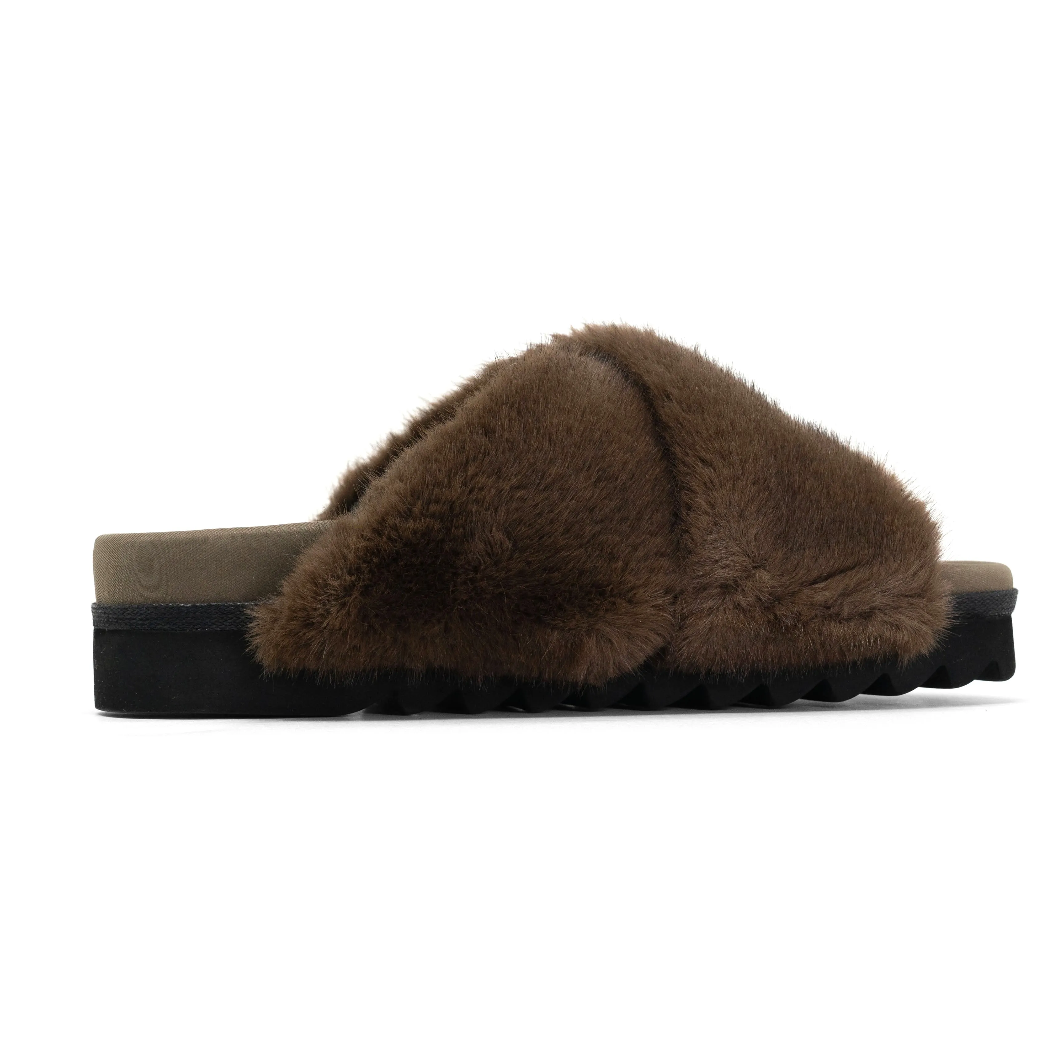 ROAM CLOUD SLIPPERS TAUPE FAUX FUR