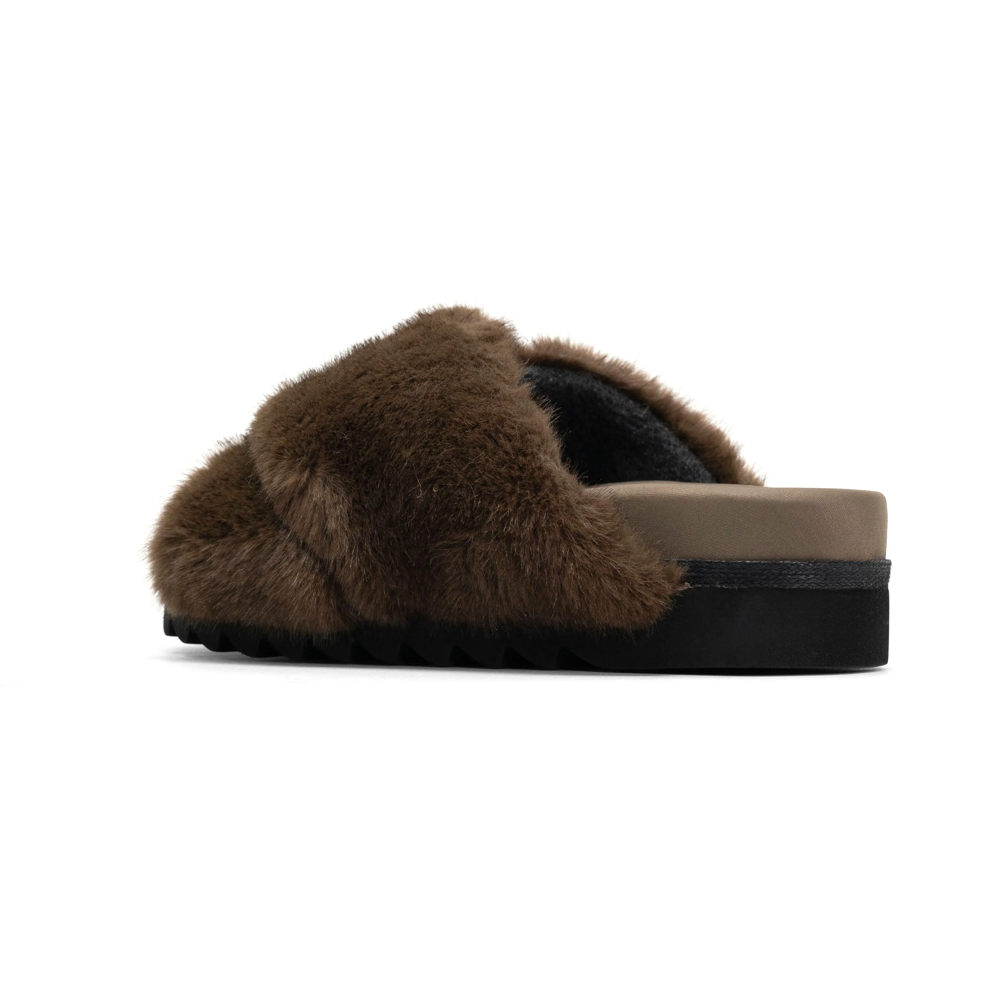 ROAM CLOUD SLIPPERS TAUPE FAUX FUR