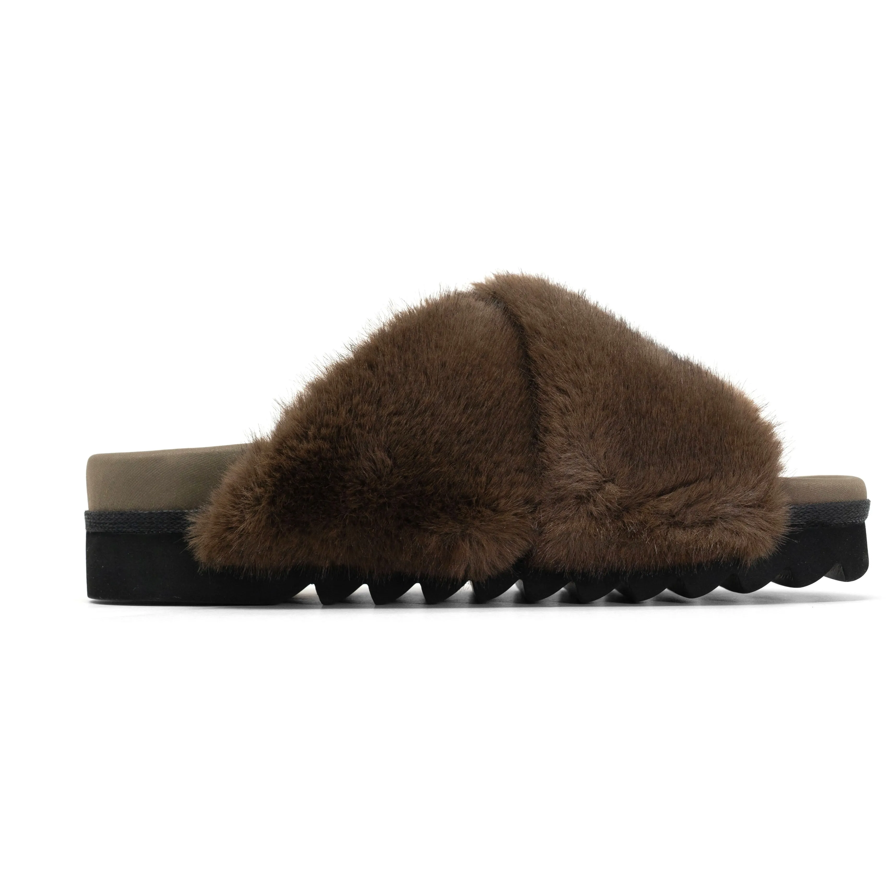 ROAM CLOUD SLIPPERS TAUPE FAUX FUR