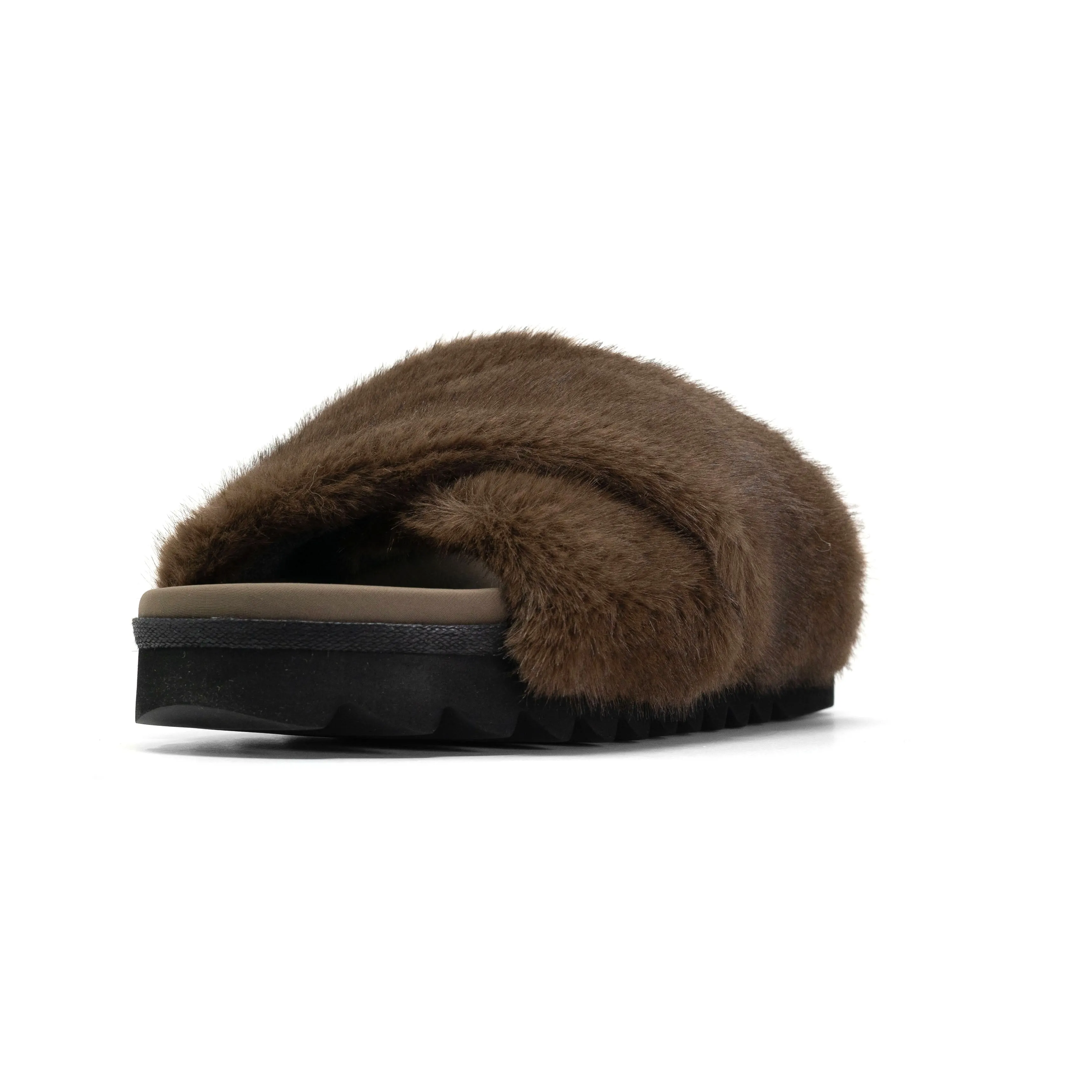 ROAM CLOUD SLIPPERS TAUPE FAUX FUR