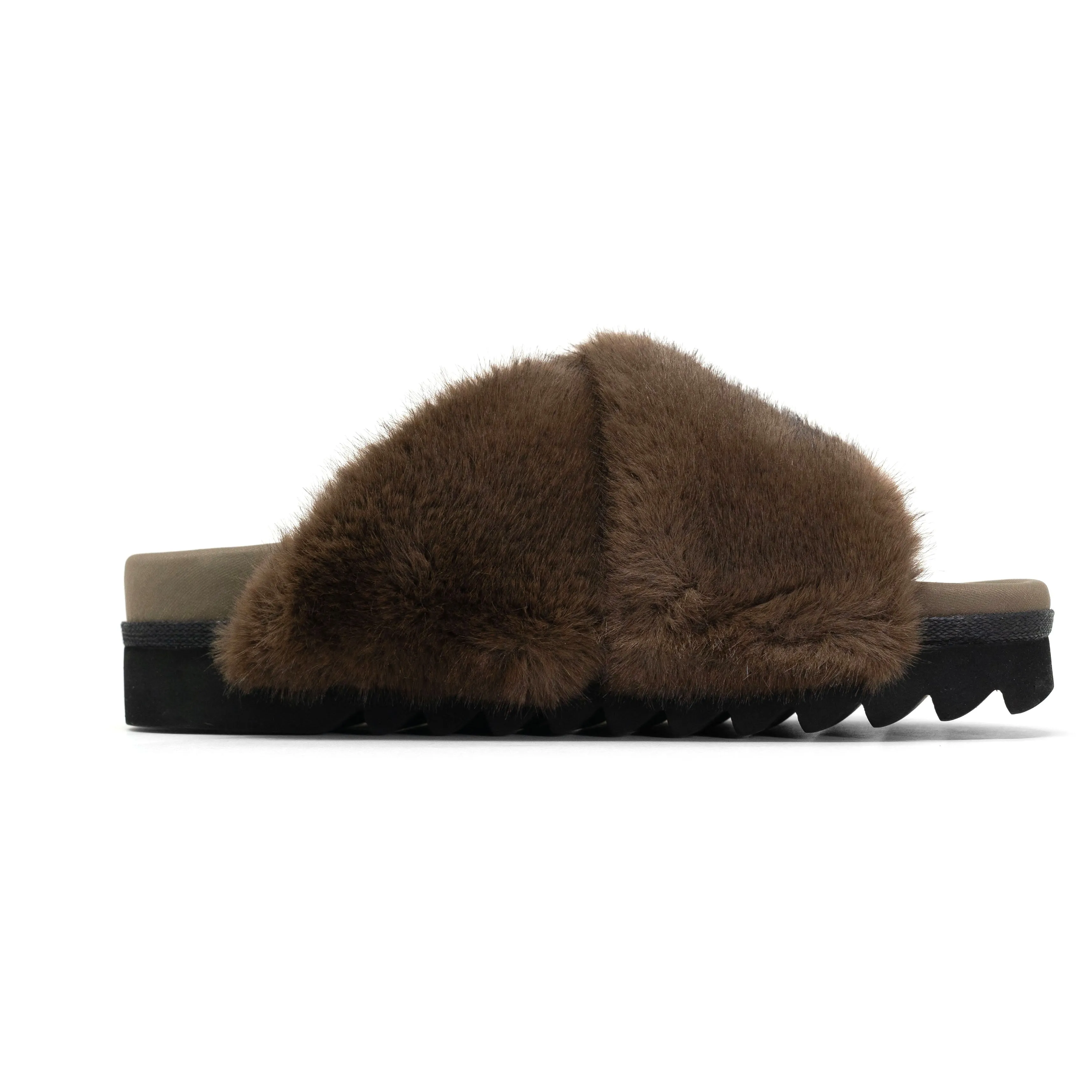 ROAM CLOUD SLIPPERS TAUPE FAUX FUR