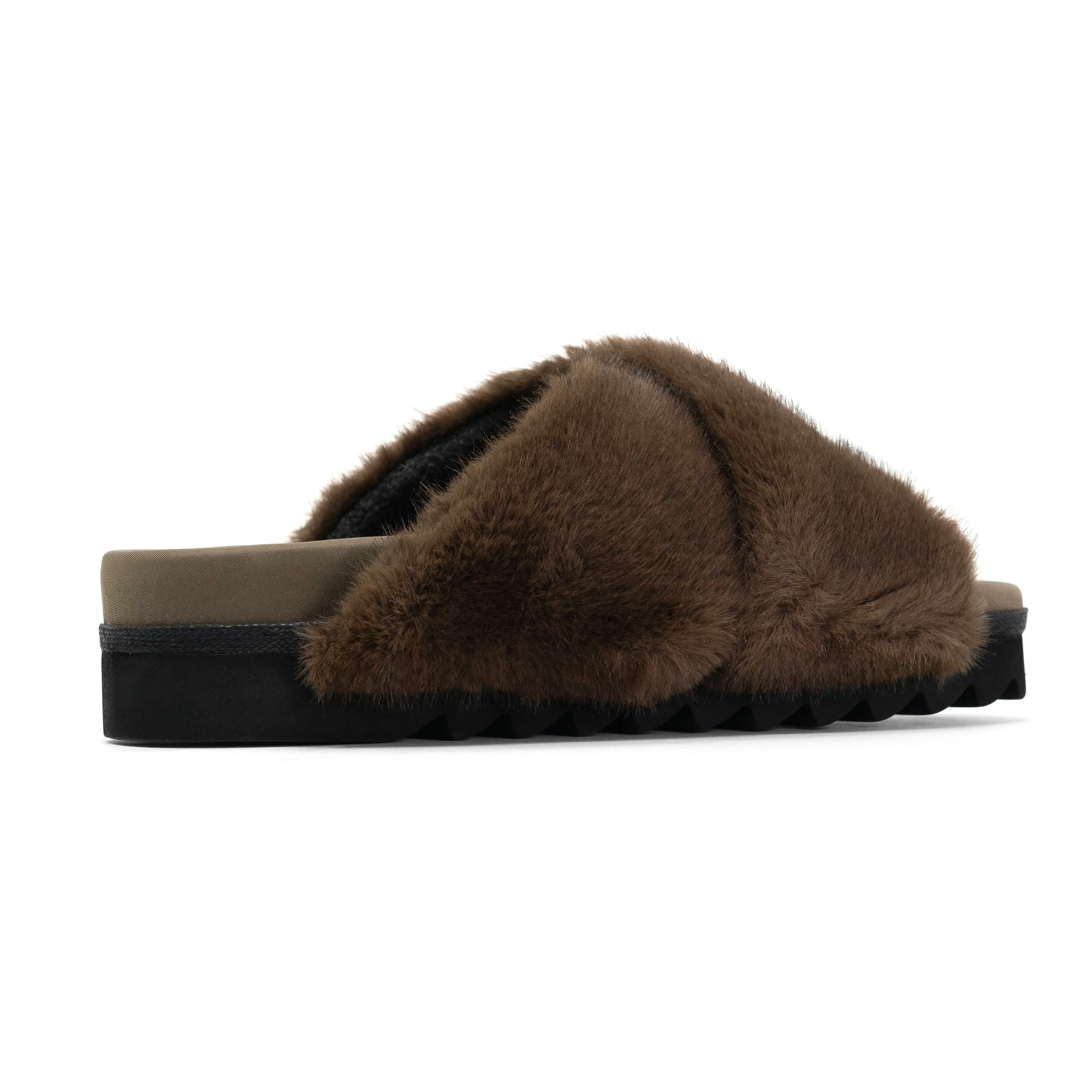 ROAM CLOUD SLIPPERS TAUPE FAUX FUR