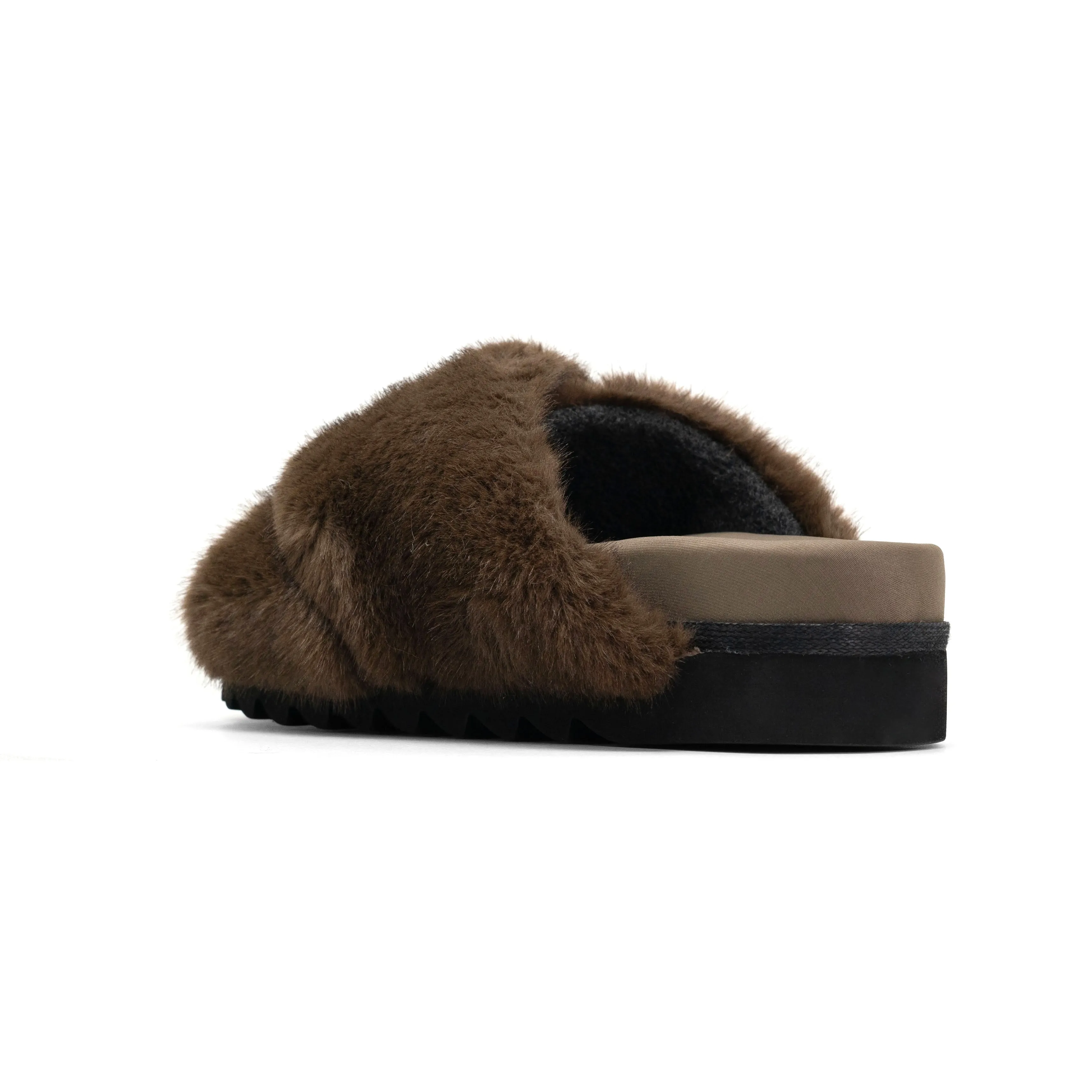 ROAM CLOUD SLIPPERS TAUPE FAUX FUR