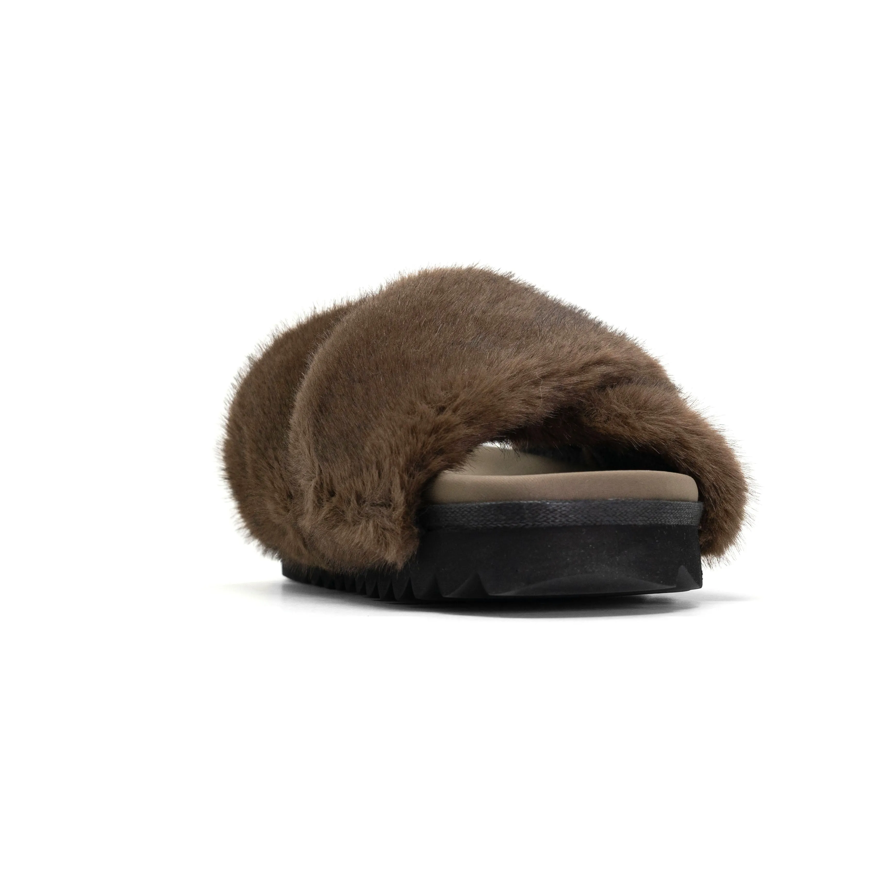 ROAM CLOUD SLIPPERS TAUPE FAUX FUR
