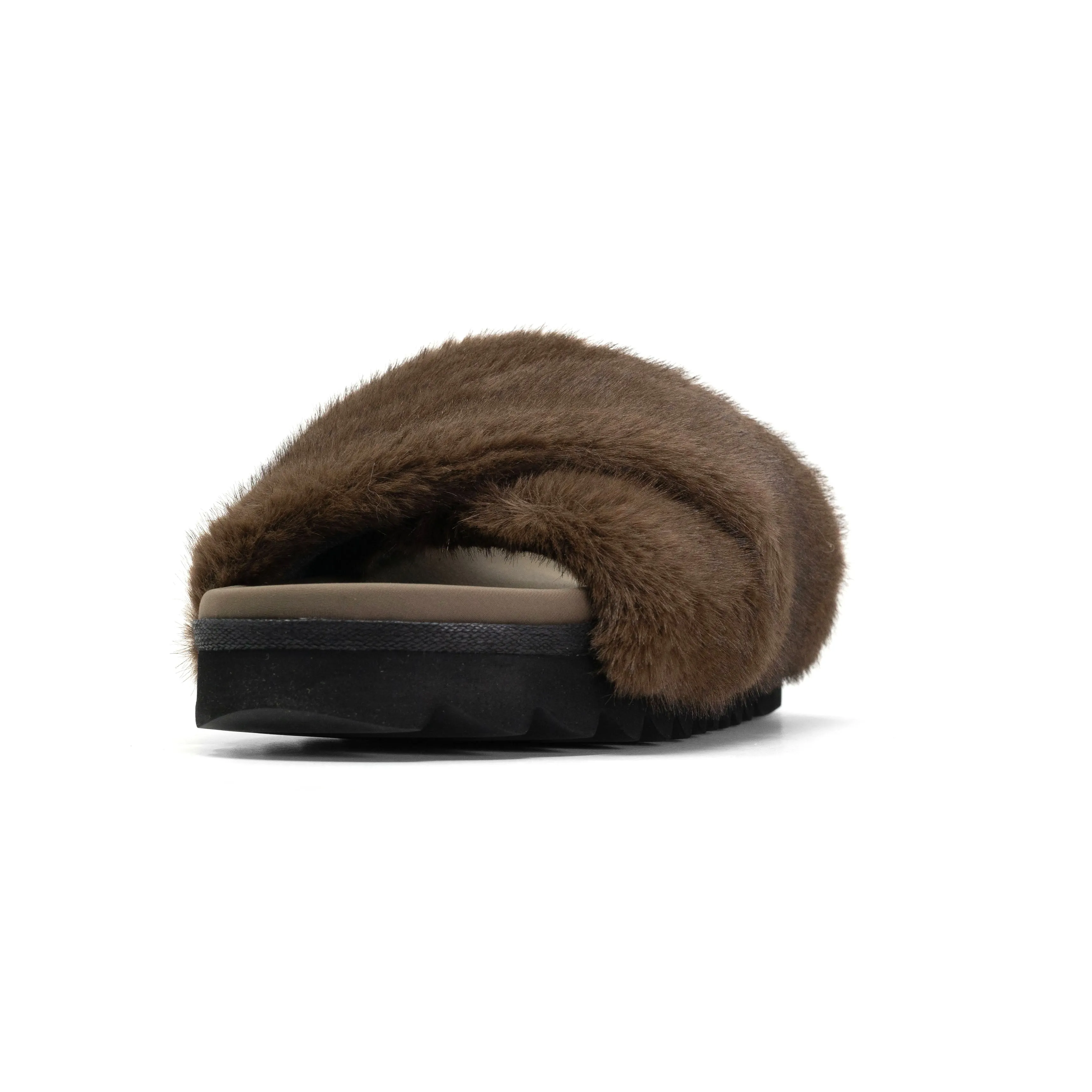 ROAM CLOUD SLIPPERS TAUPE FAUX FUR
