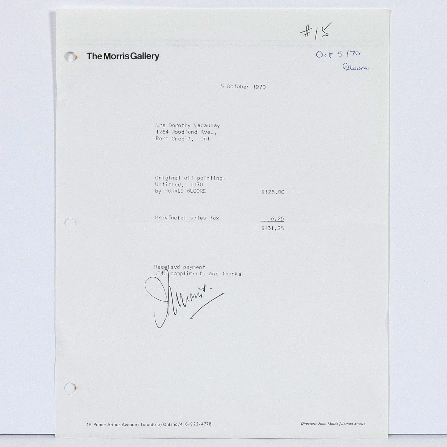 RONALD BLOORE "UNTITLED" 1970
