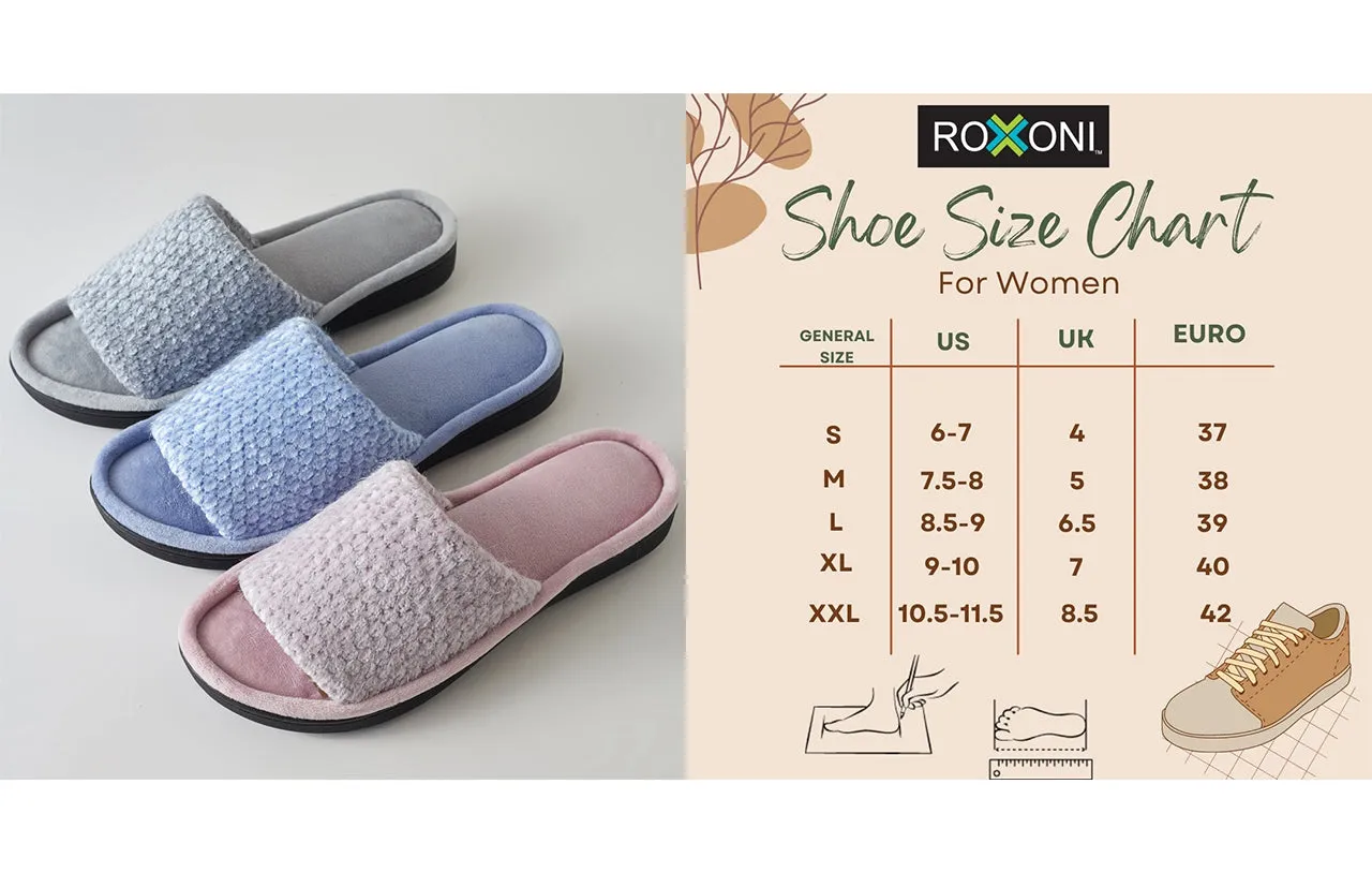 Roxoni Women's Comfort Soft Momory Foam Insole Slide House Slipper
