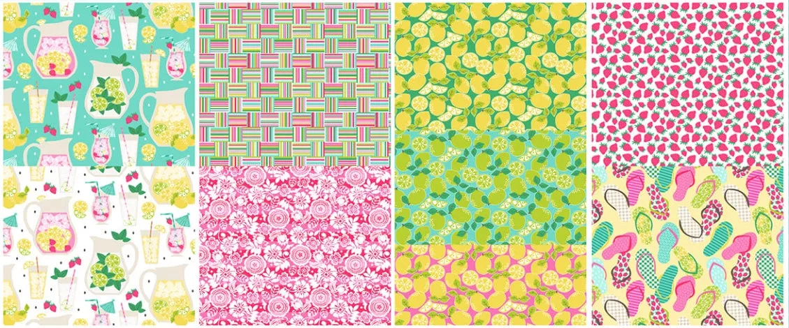 Roxy Pink Fabric, Pucker Up Collection by Maude Asbury For Blend Fabrics