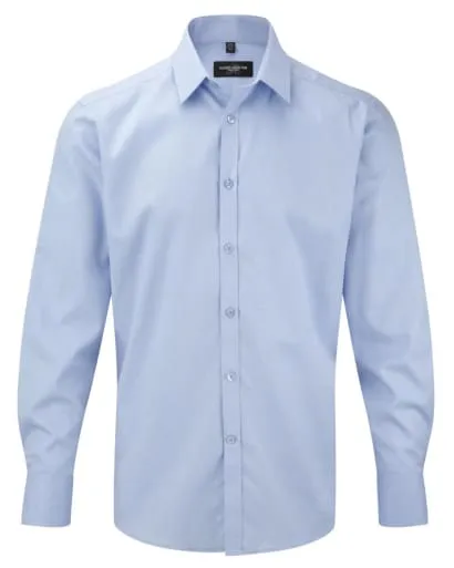 Russell Collection Mens Heringbone Uniform Office Work Shirt - 962M