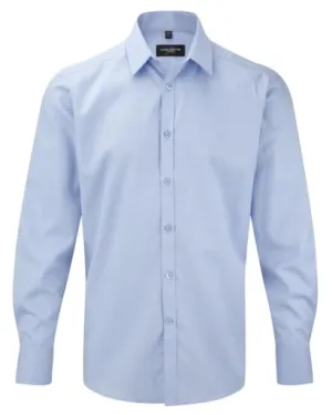 Russell Collection Mens Heringbone Uniform Office Work Shirt - 962M