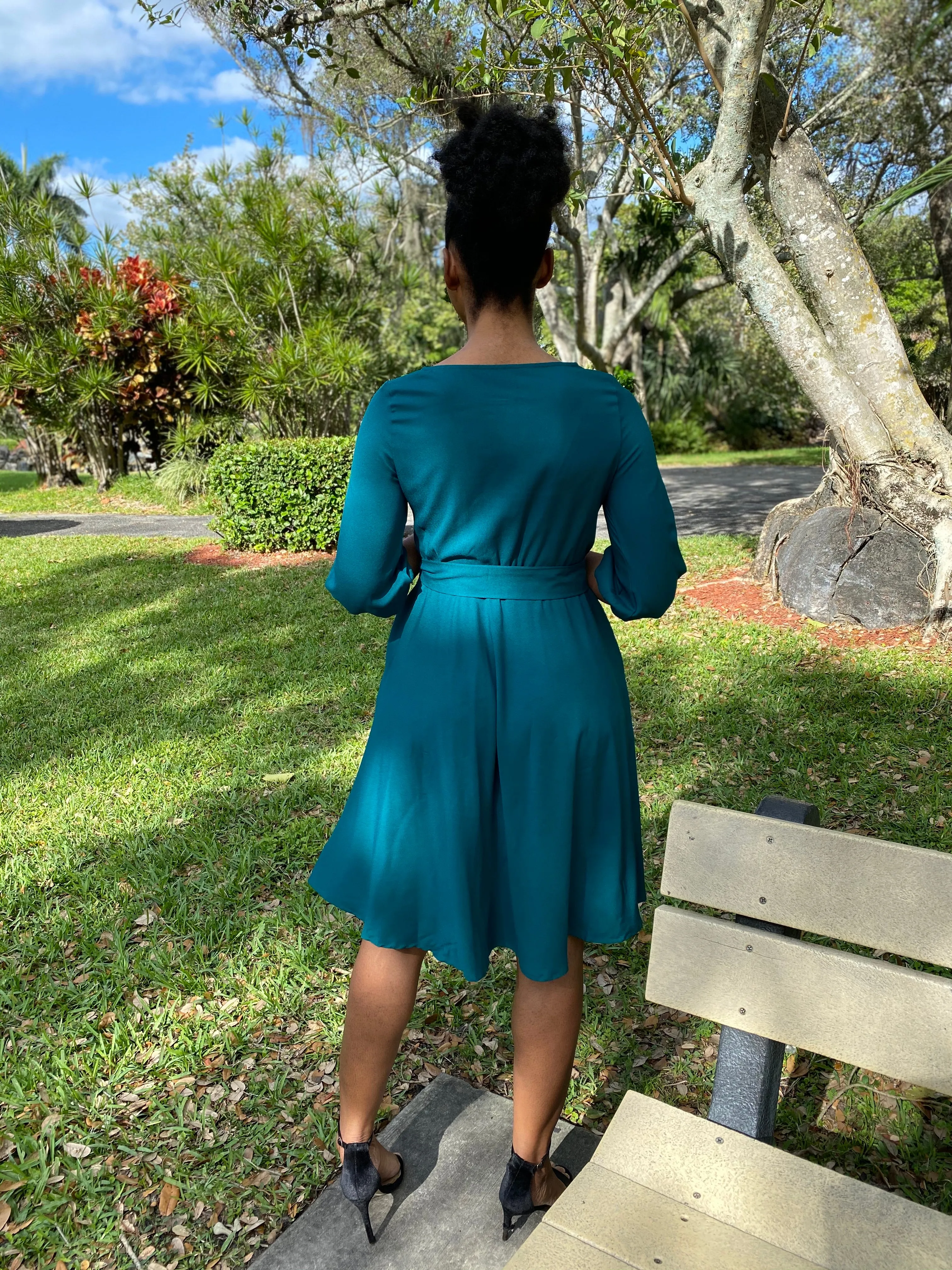 Sea green dress