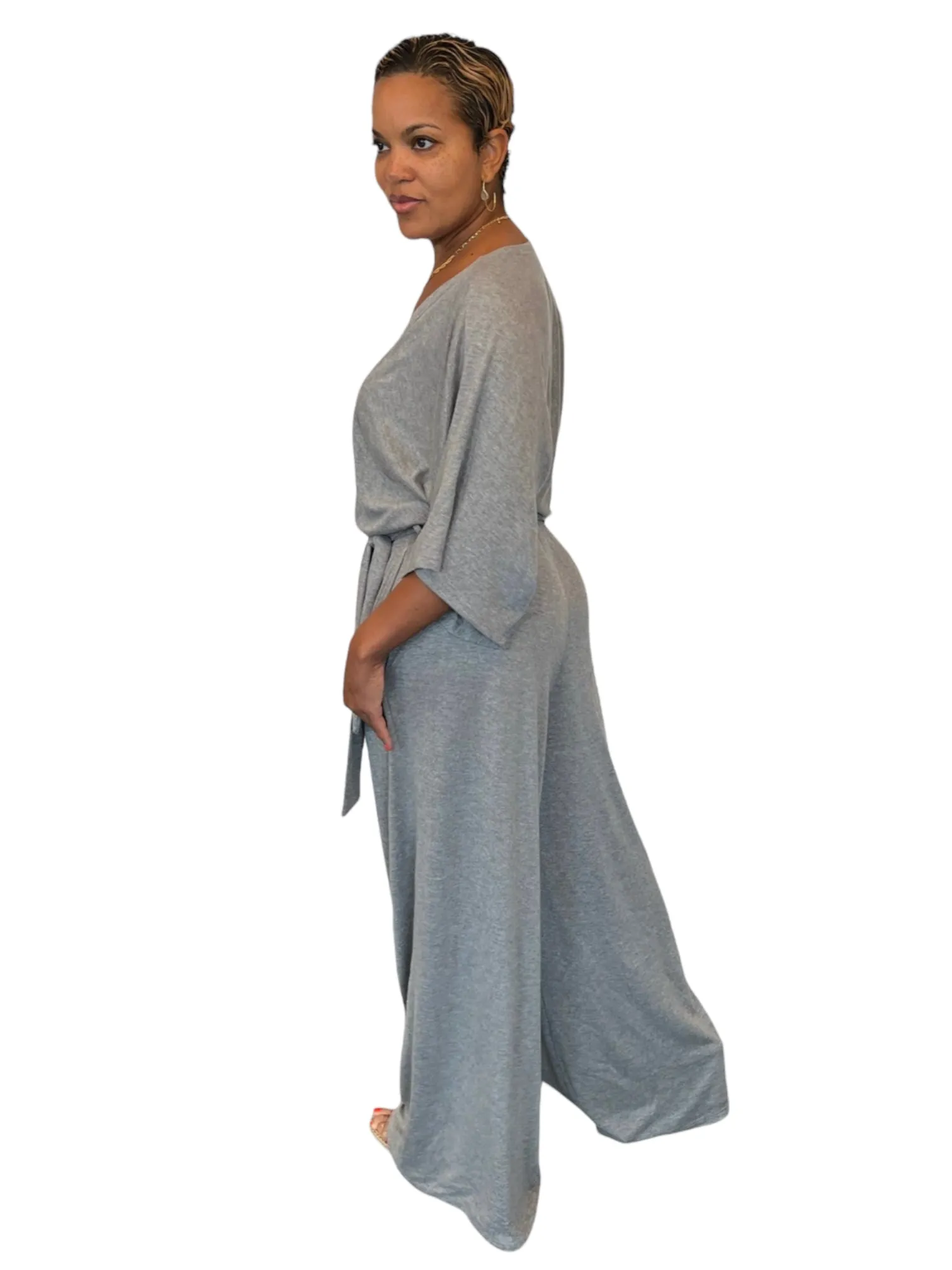 Serena - Wide Leg Jumper - Heather Grey - TN - 151