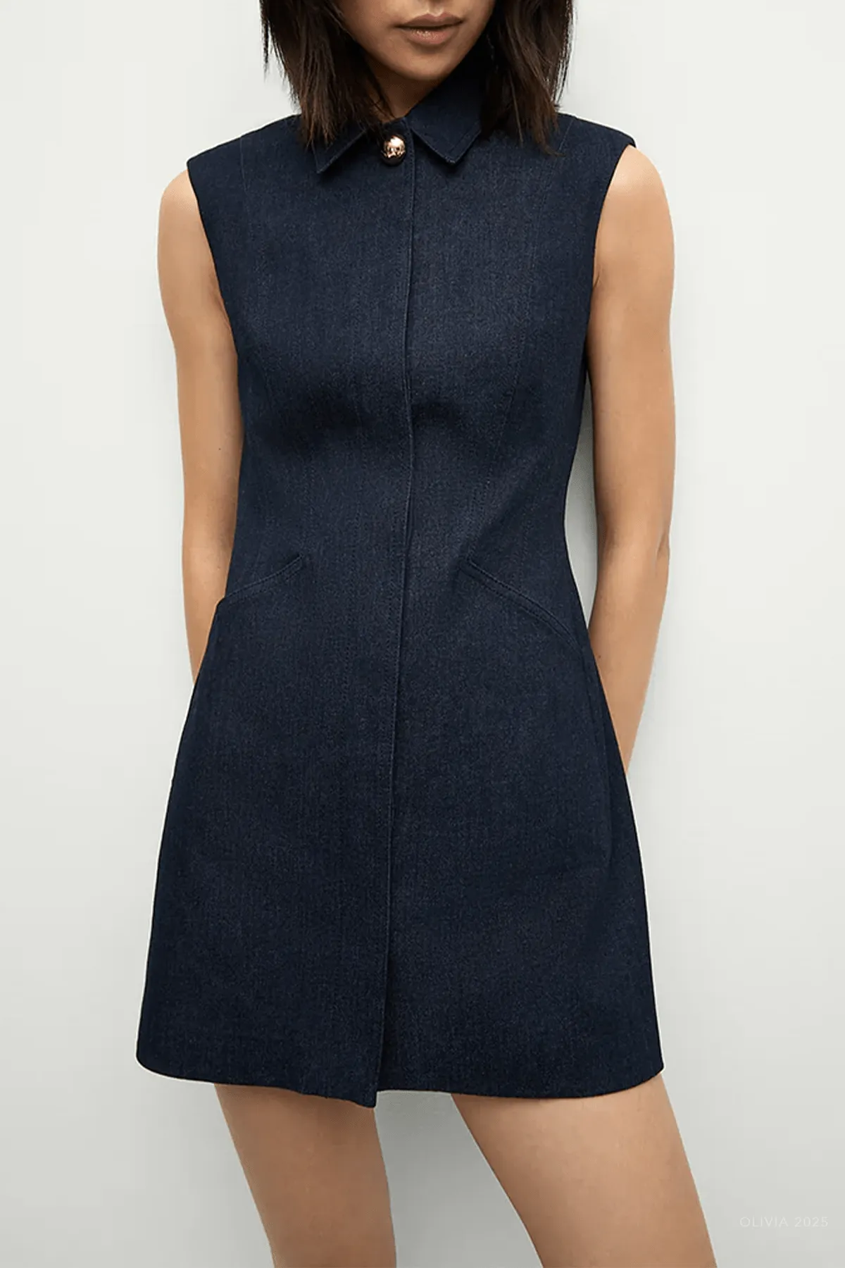 Serina Denim Dress in Dark Oxford