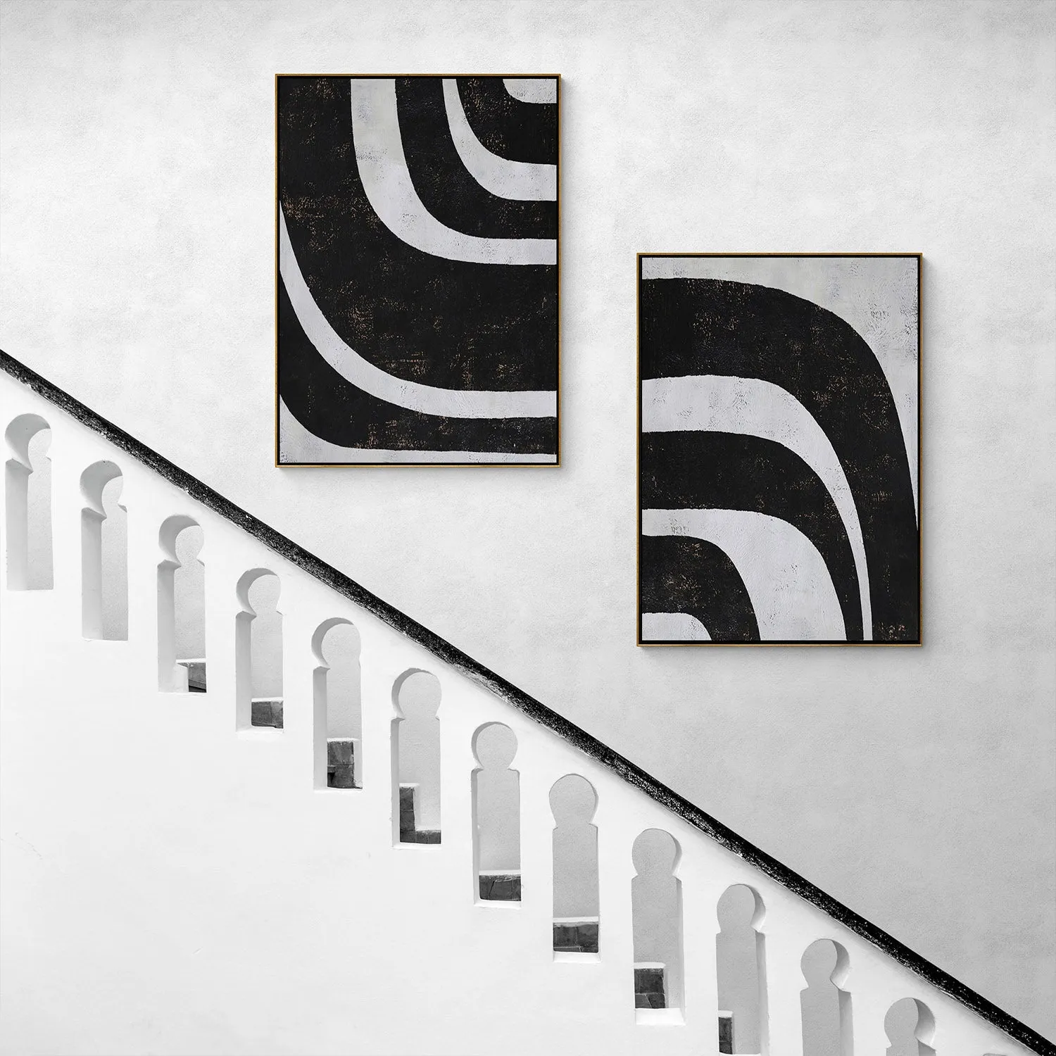 Set of 2 Minimalist Abstract Art P57