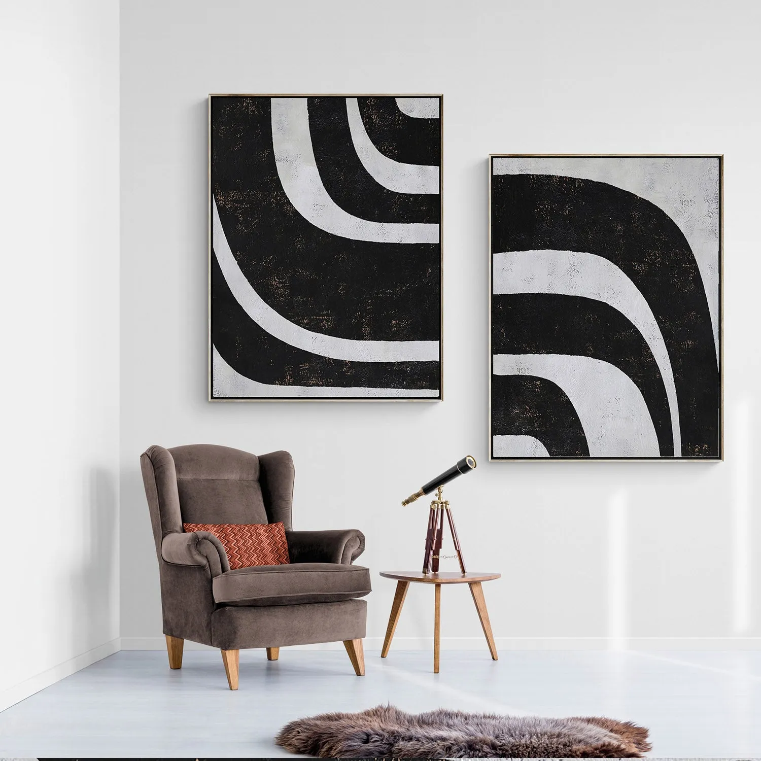 Set of 2 Minimalist Abstract Art P57