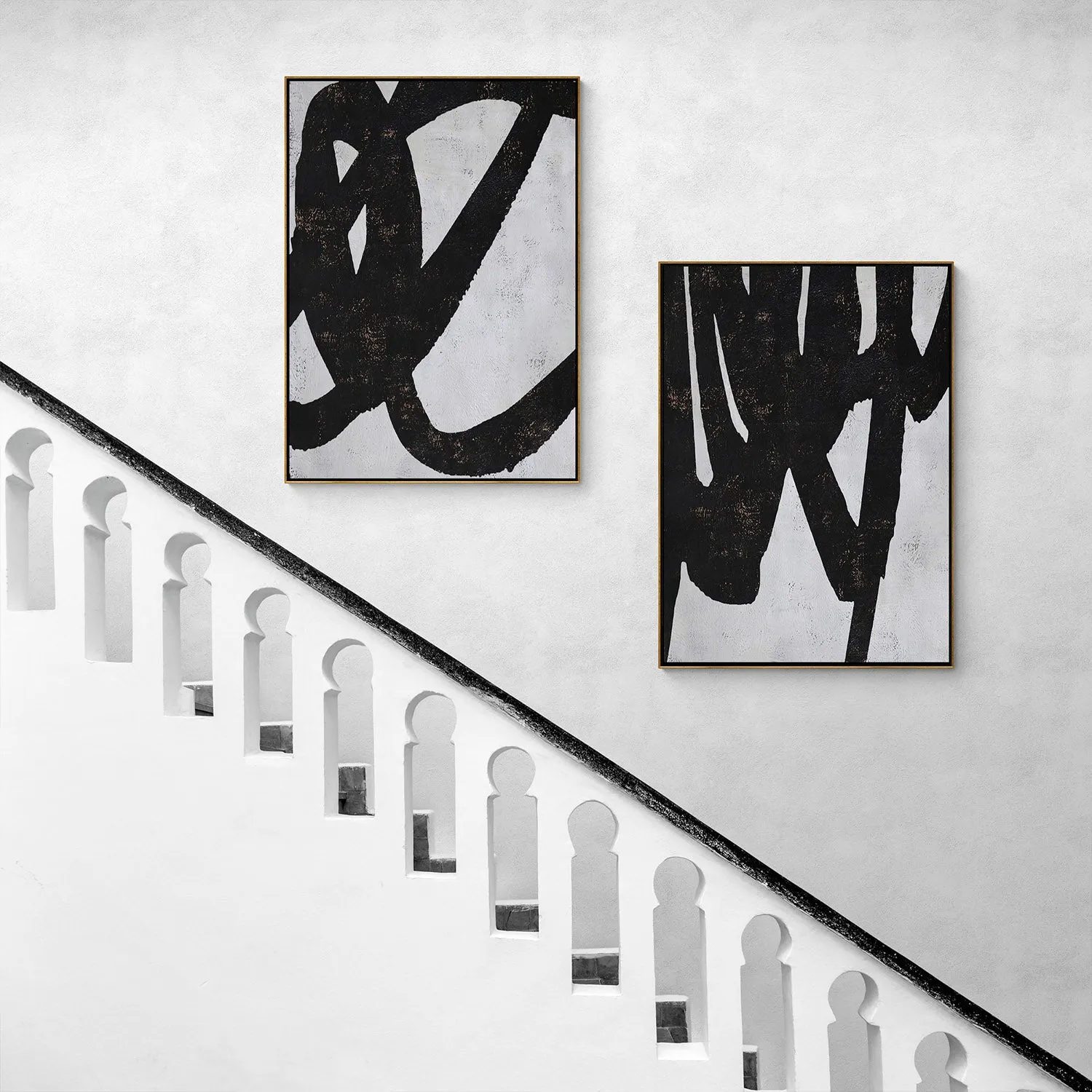 Set of 2 Minimalist Abstract Art P60