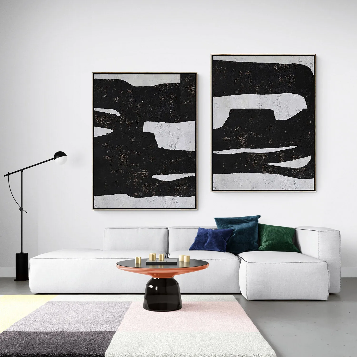 Set of 2 Minimalist Abstract Landscape Painting P89