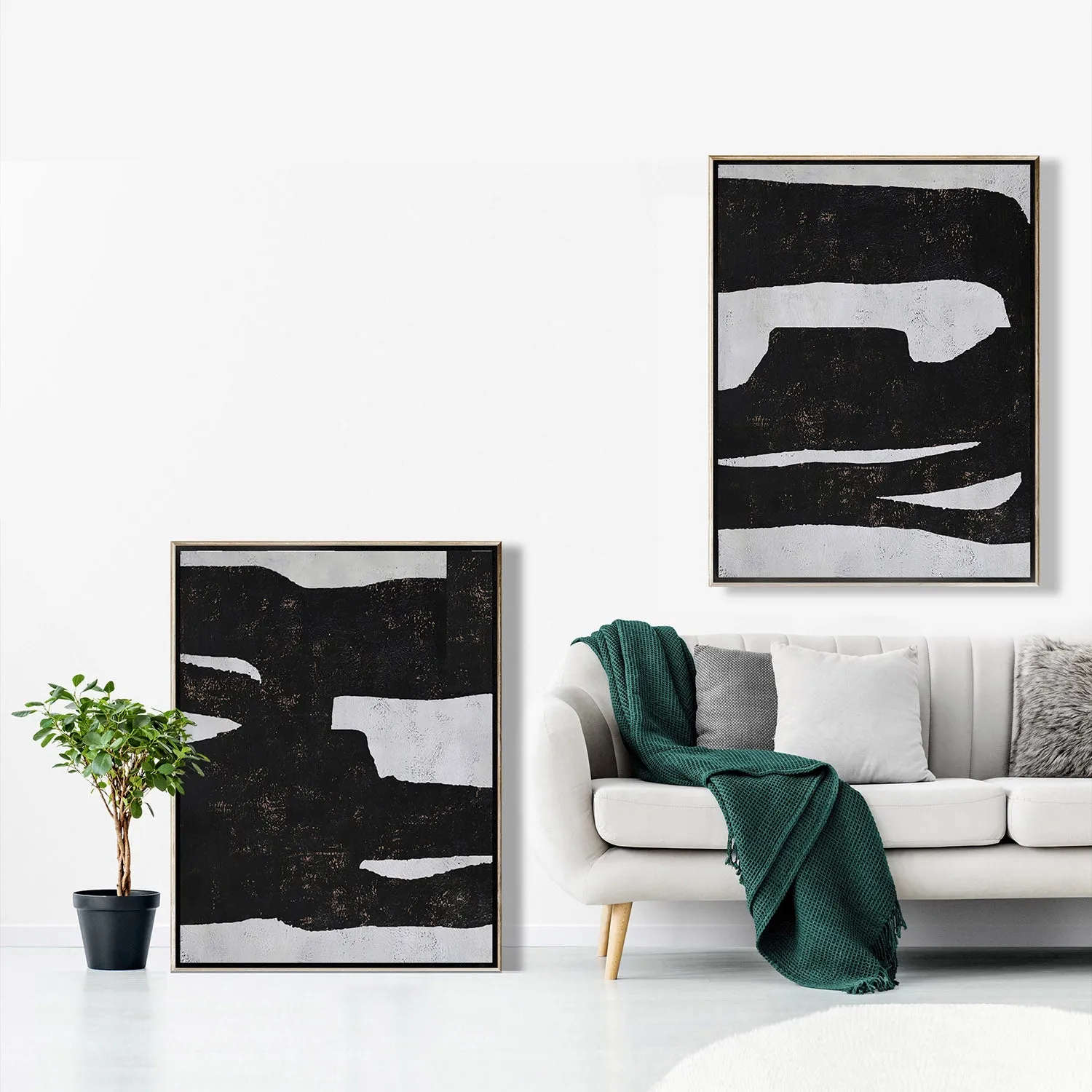 Set of 2 Minimalist Abstract Landscape Painting P89