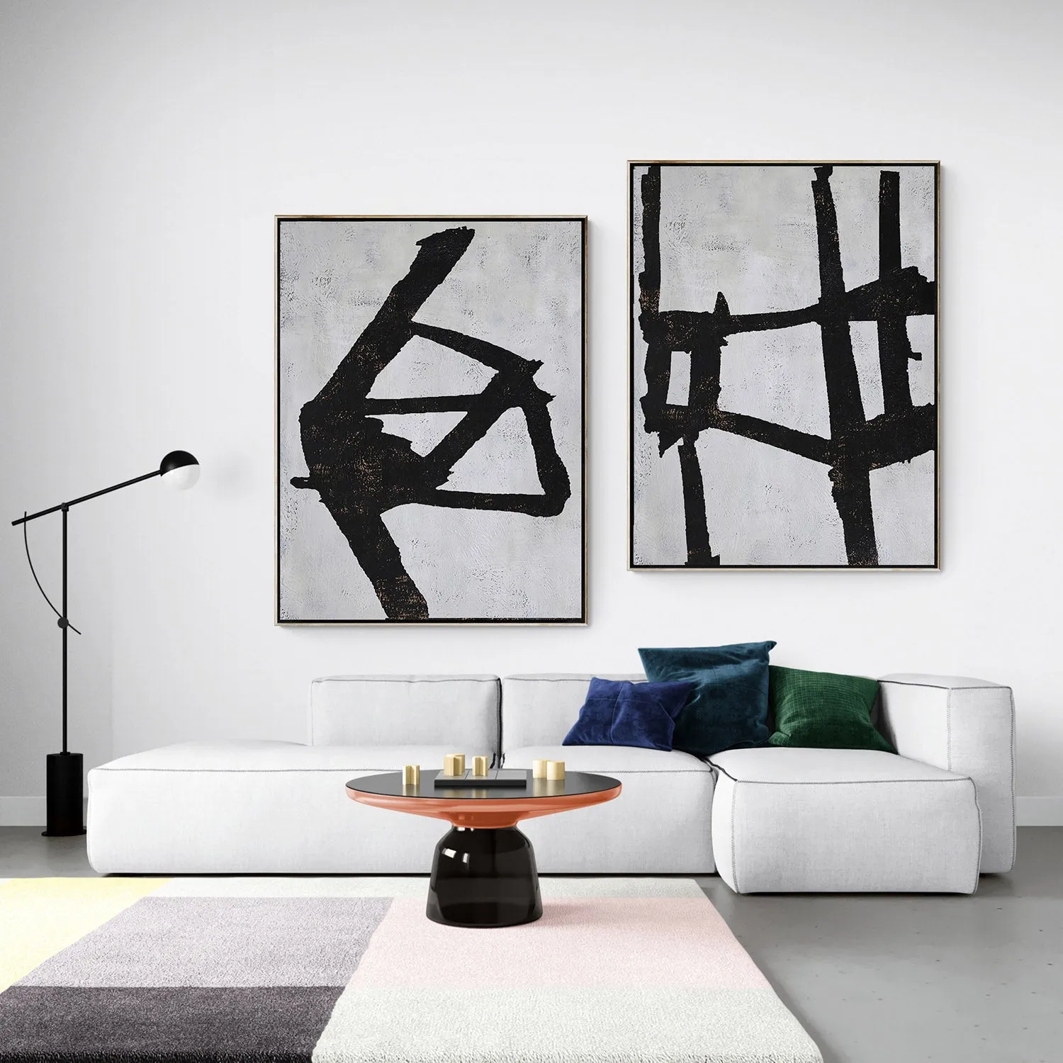 Set of 2 Minimalist Abstract Painting P76