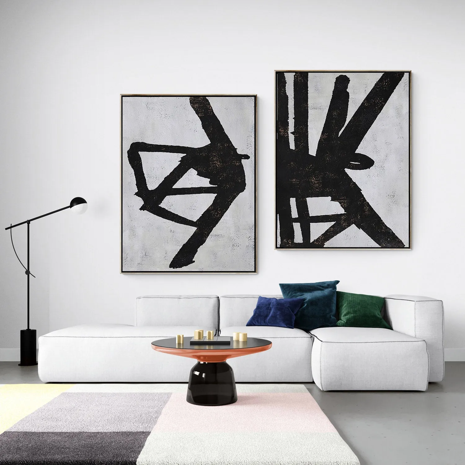 Set of 2 Minimalist Abstract Painting P78
