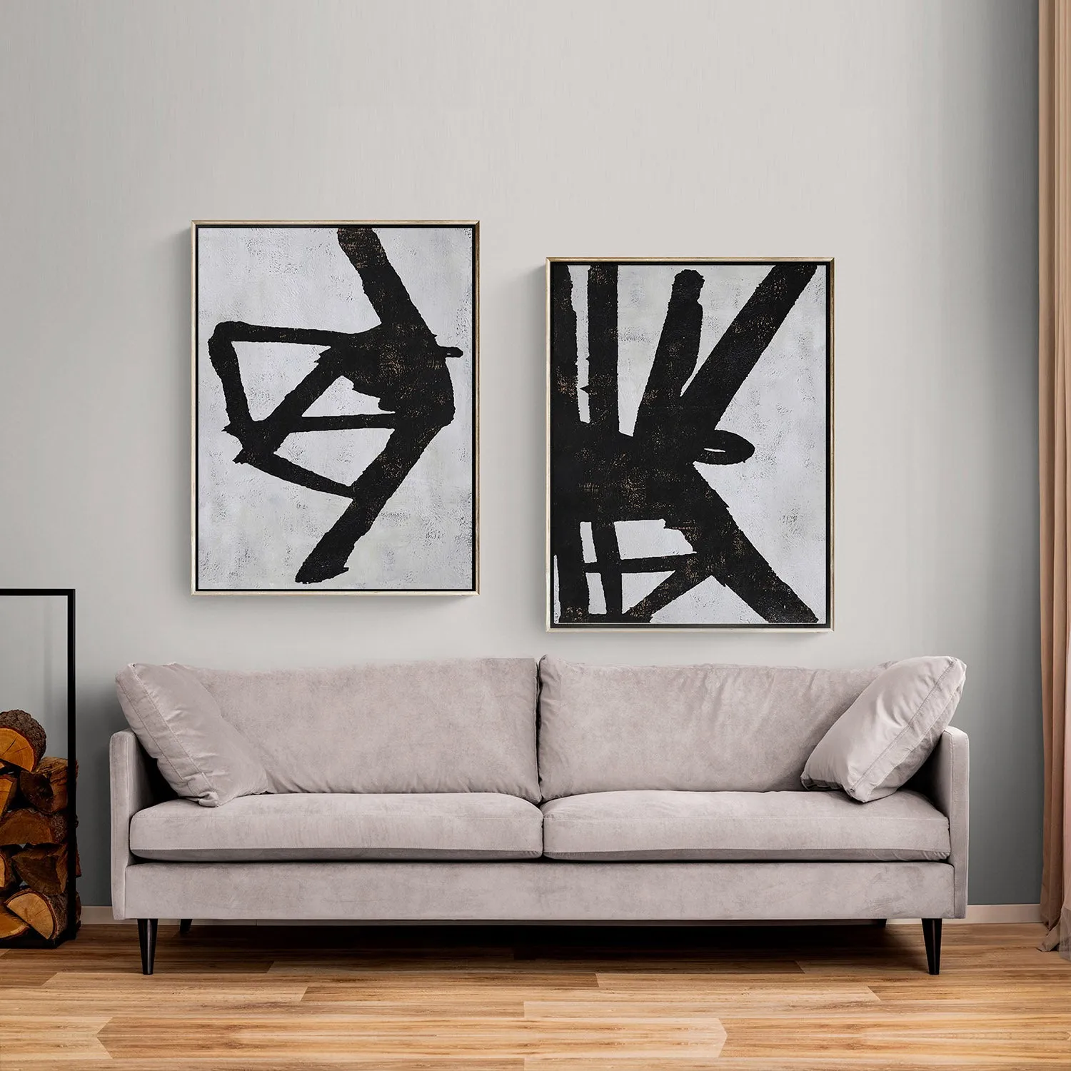 Set of 2 Minimalist Abstract Painting P78