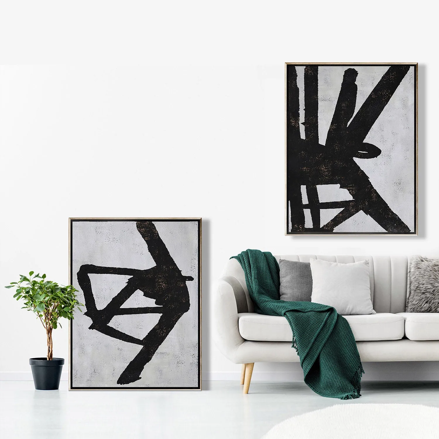 Set of 2 Minimalist Abstract Painting P78