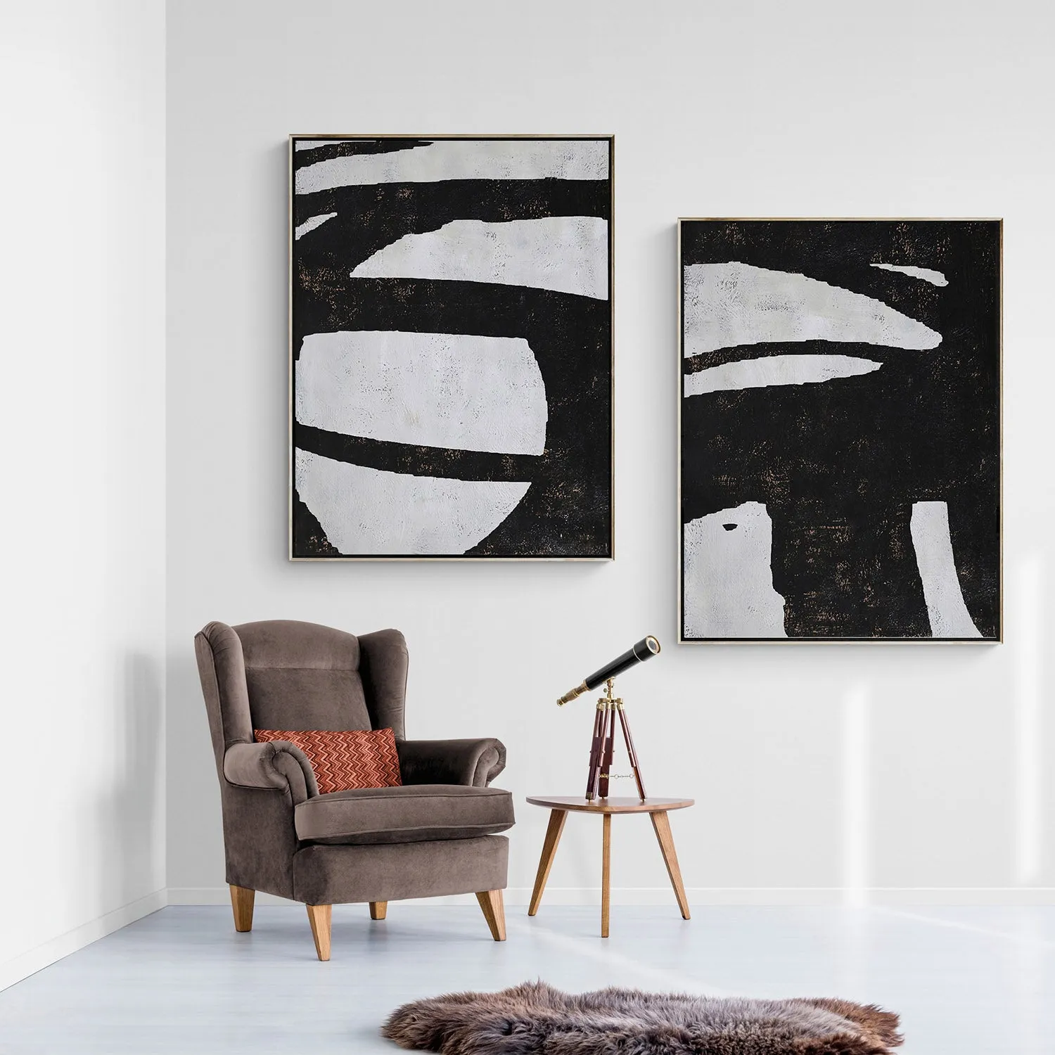 Set of 2 Minimalist Abstract Painting P87